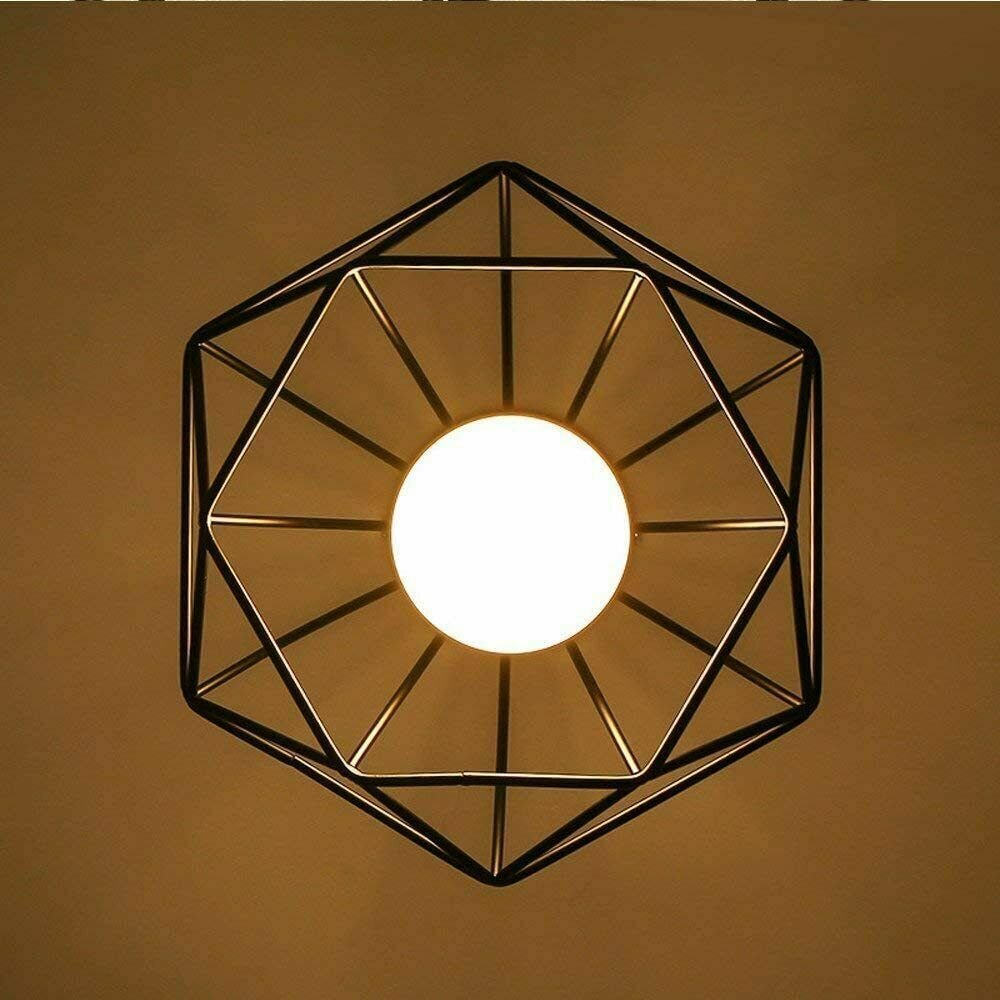 Lámpara colgante metal fácil ajuste industrial jaula de alambre techo/pantalla de lámpara - Imagen 14 de 22
