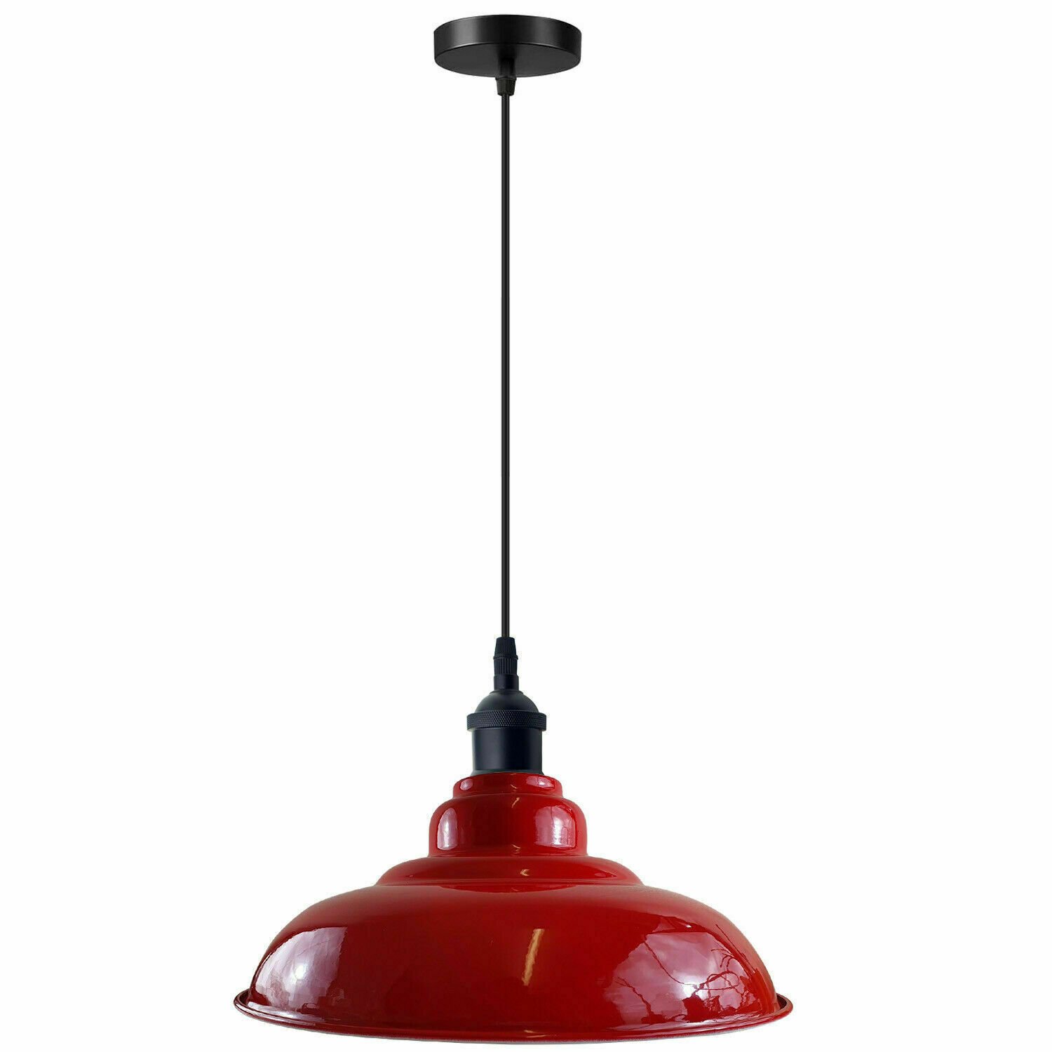 Lámpara colgante de colección luz de techo de metal industrial luces retro soporte E27 - Imagen 19 de 22