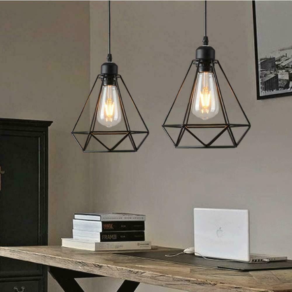 Lámpara colgante vintage de metal con pantalla industrial retro luces de techo suspendidas - Imagen 16 de 48