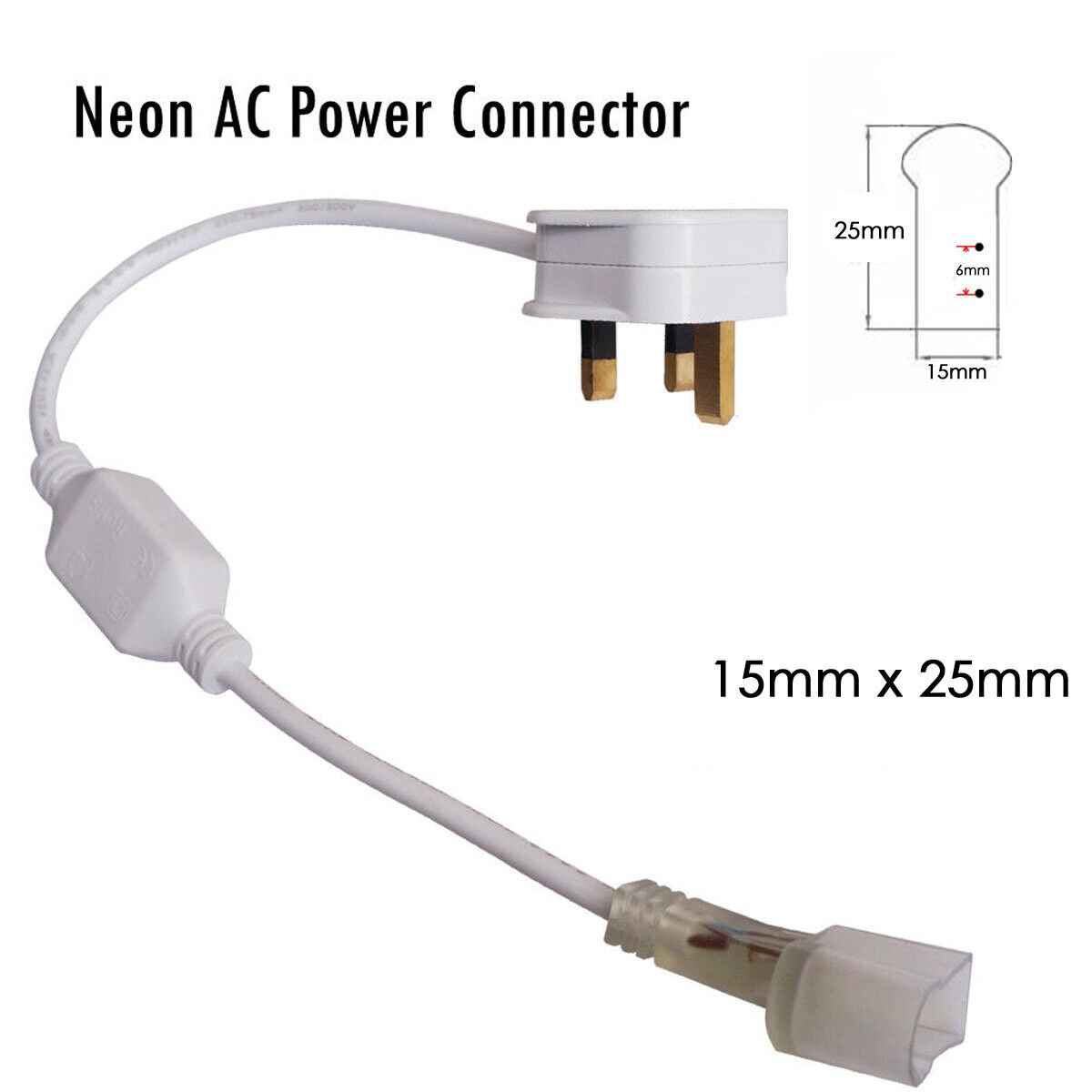 Connecteur 2 PIN pour Néon LED Flexible 360º Rond et Gaine LED