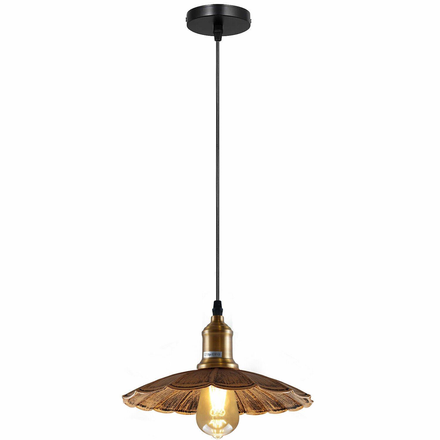 Ceiling Pendant Light Metal Retro Loft Industrial Lampshades E27 Screw Holder UK - Picture 13 of 29