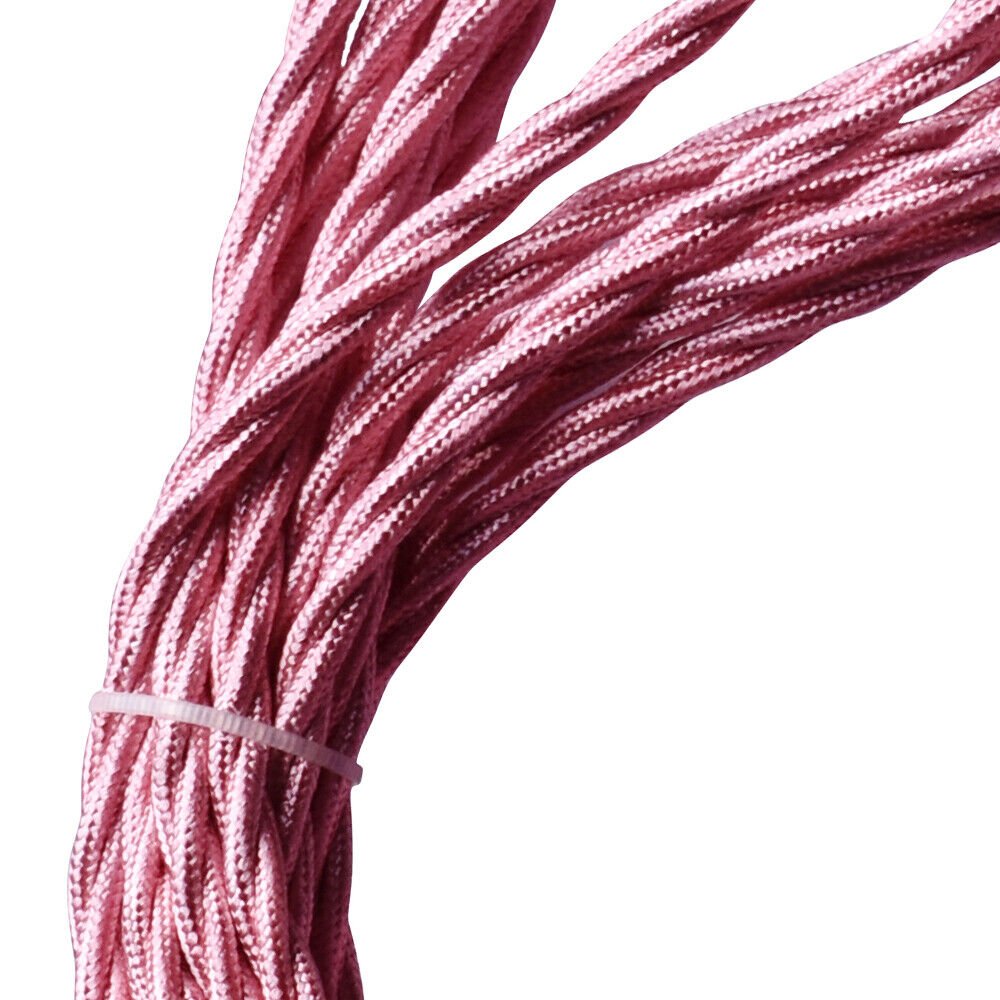 Vintage Color Fabric Cable Wire 2 Core Twisted Electric Light Lamp 5 Pack Cable - Picture 103 of 107