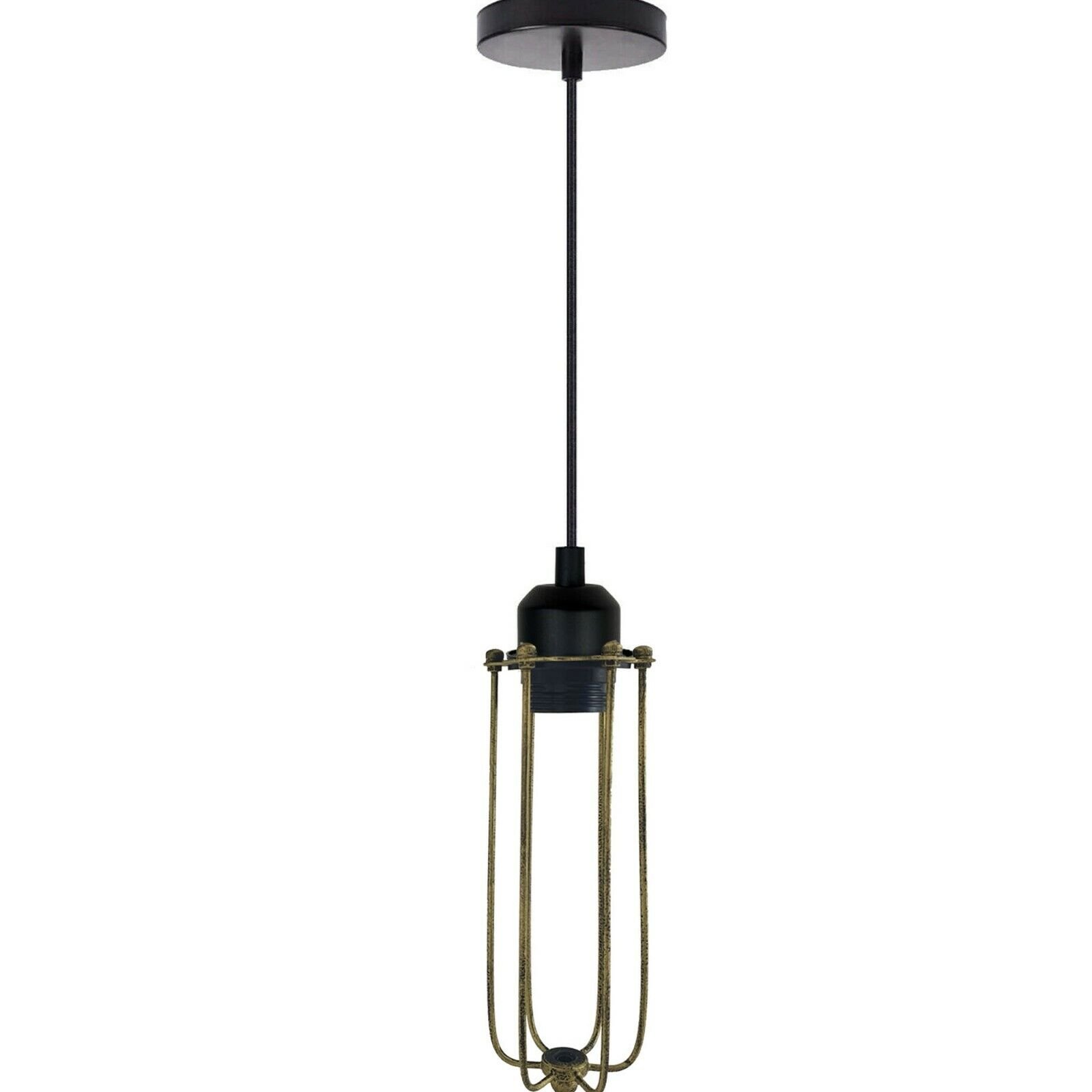 Vintage Industrial Style Pendant Light Long Tube Cage Hanging Ceiling Lamp Light - Picture 13 of 13