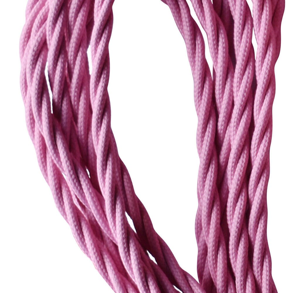 Vintage Color Fabric Cable Wire 2 Core Twisted Electric Light Lamp 5 Pack Cable - Picture 36 of 107