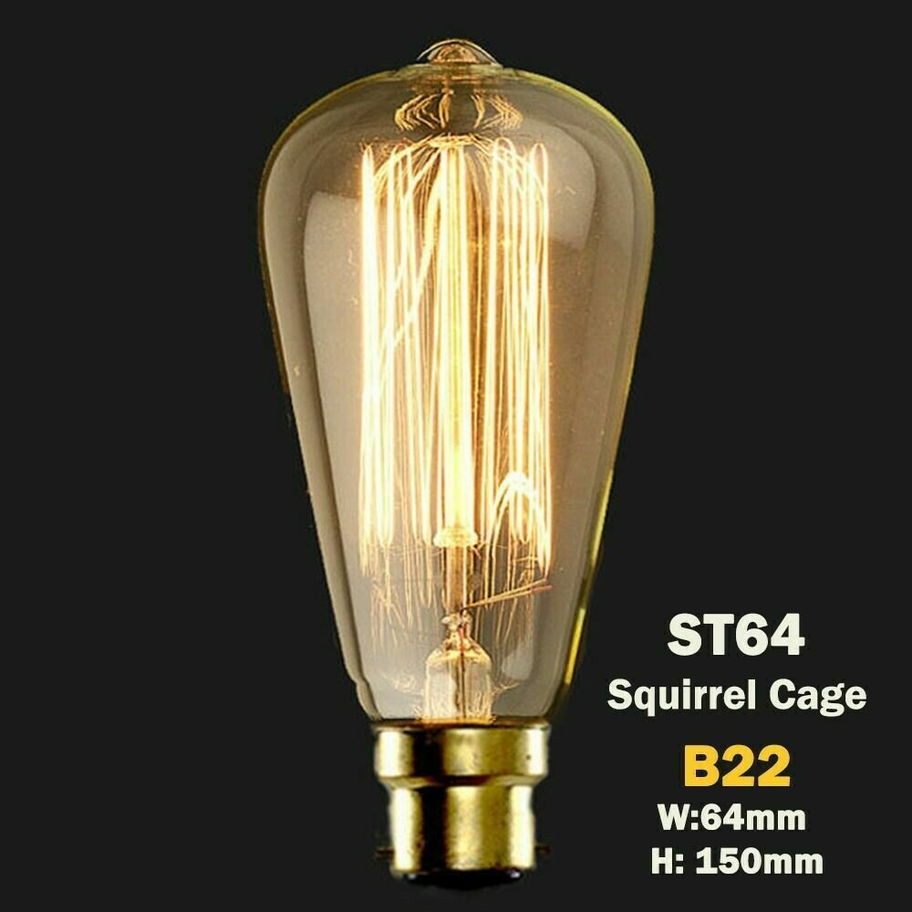 Bombilla Vintage LED B22 Edison 6/8W Filamento Regulable Jaula Ardilla, Paquete de 6 - Imagen 17 de 17