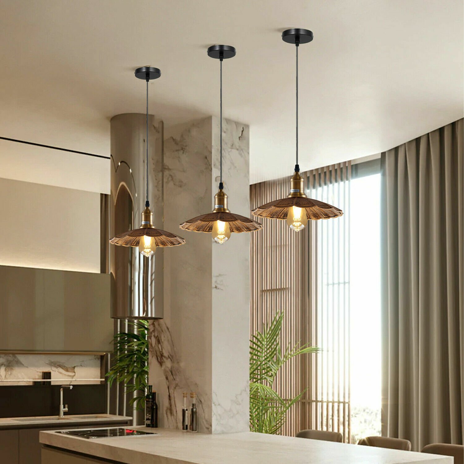 Ceiling Pendant Light Metal Retro Loft Industrial Lampshades E27 Screw Holder UK - Picture 15 of 29