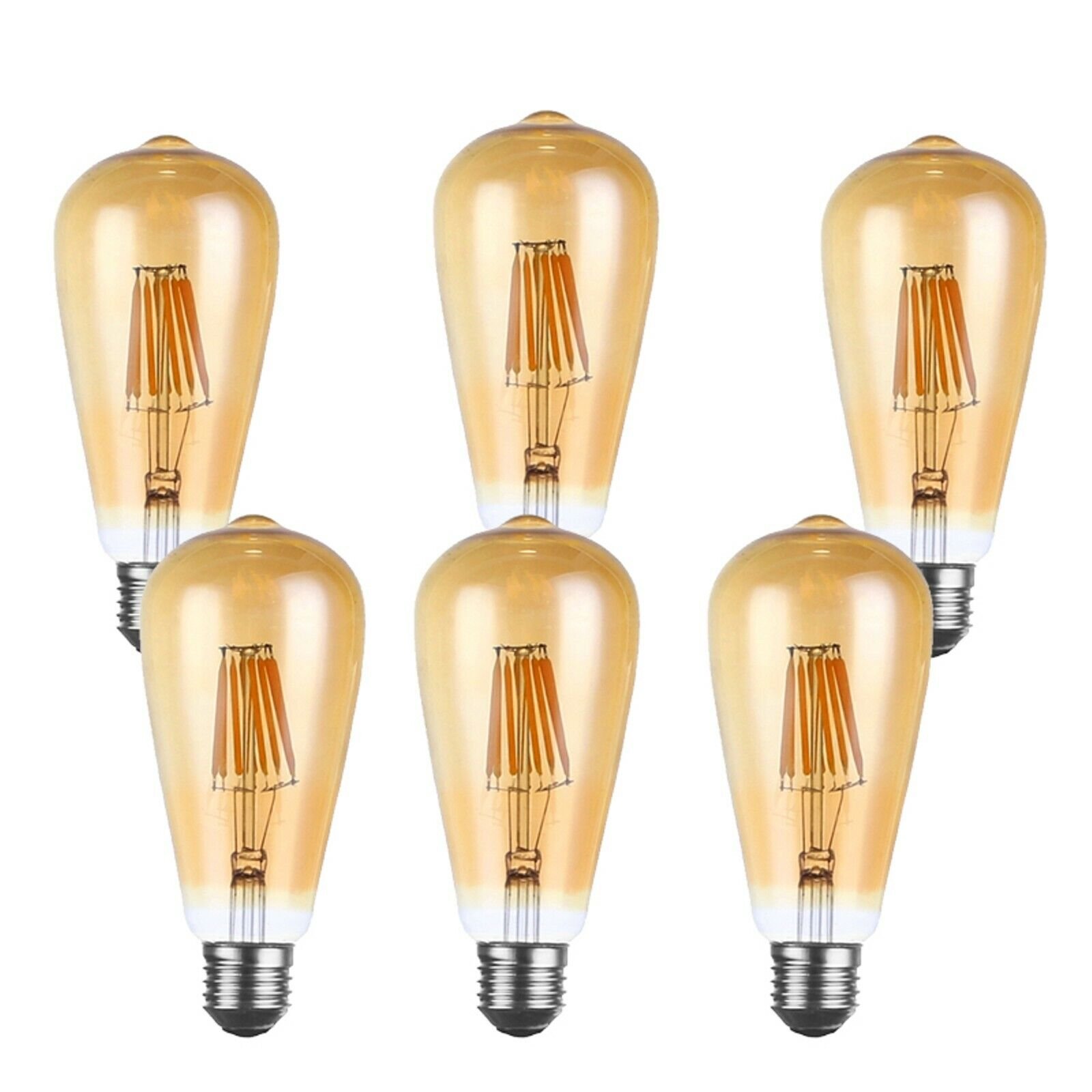 6 x ST64 E27 Edison Lampadario LED Vintage Lampadina 4W/8W Lampadine Dimmerabili - Foto 11 di 11