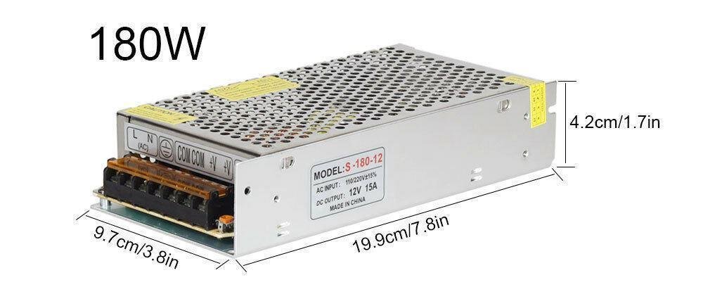 Transformador de fuente de alimentación conmutado regulado controlador LED DC12V Reino Unido - Imagen 39 de 59