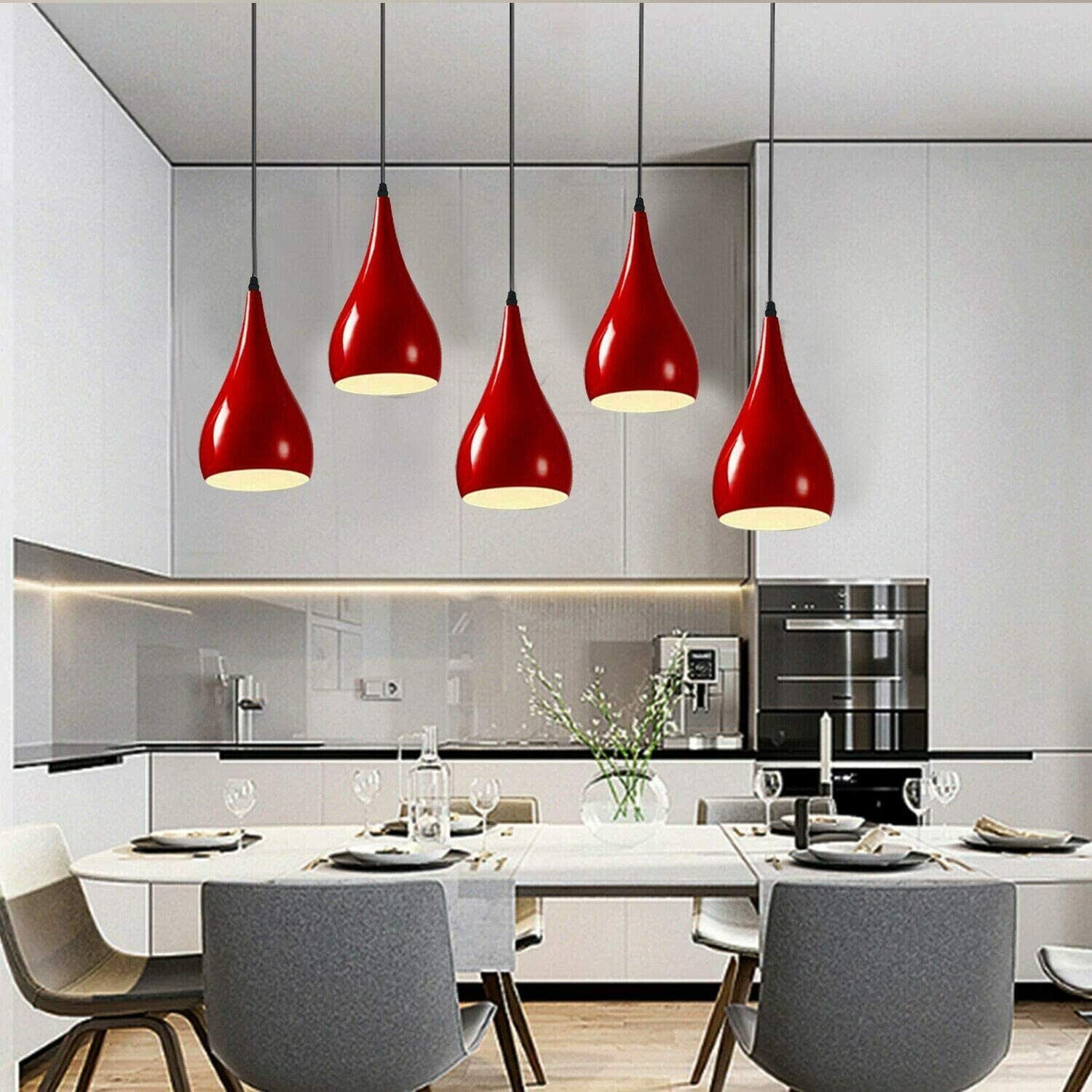 5 Köpfe Moderne Pendelleuchte Deckenlampe Hängekronleuchter Loft Café Leuchte - Bild 17 von 21