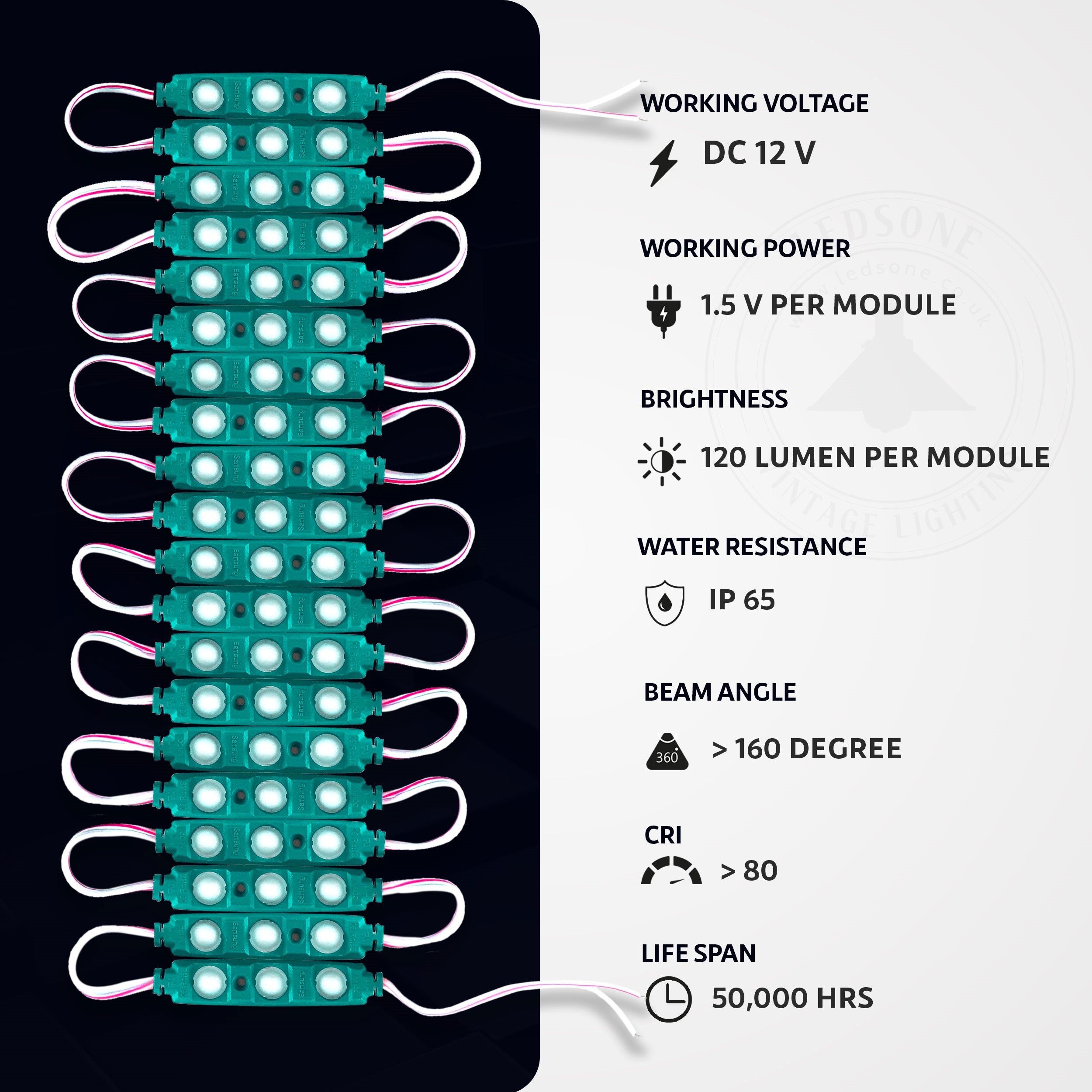 Luci modulo LED SMD 12 V IP65 strisce LED impermeabili per negozio commerciale confezione da 20 - Foto 11 di 44