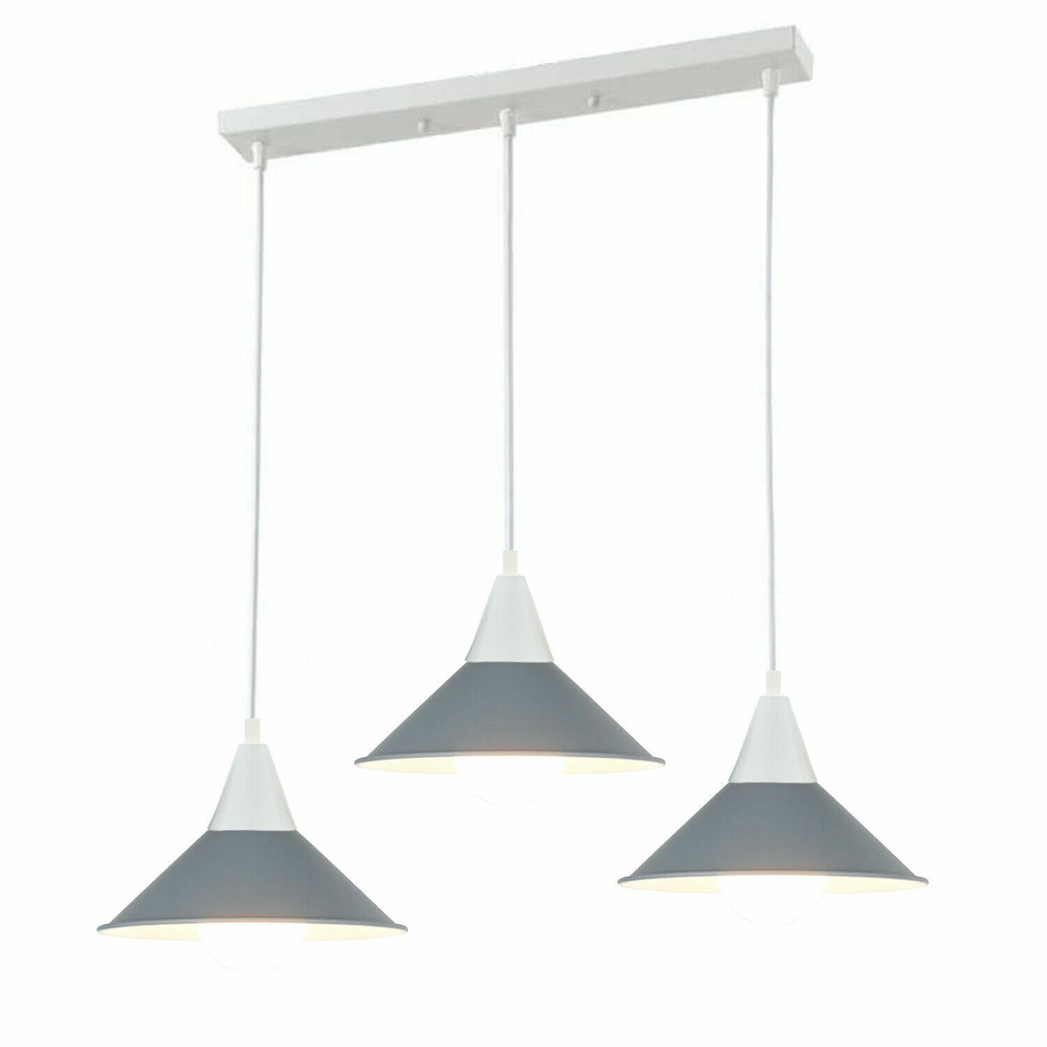 Pendelleuchte Deckenleuchte 3 Kopflampenschirm Industrial Retro Modern PVC Kabelverschraubung - Bild 14 von 21