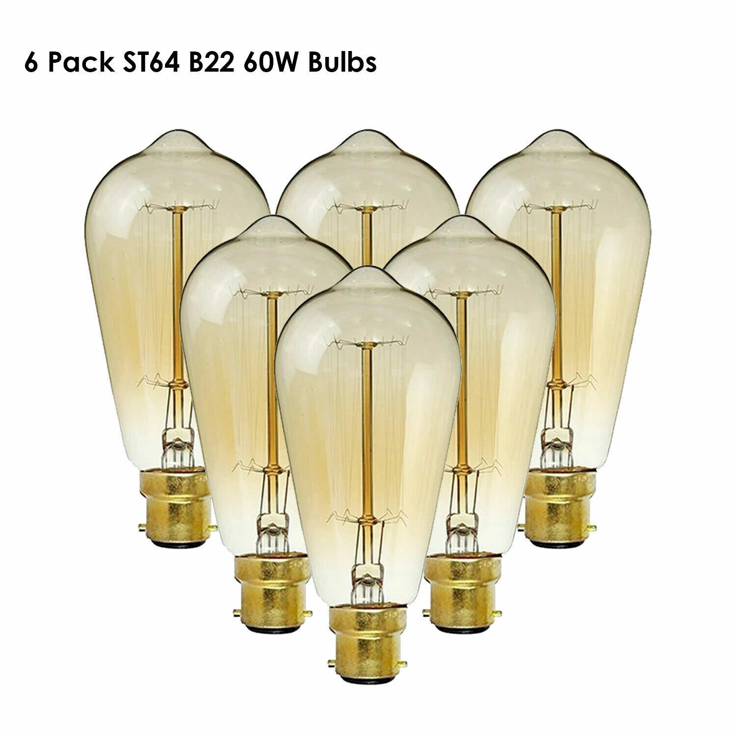 Bombilla Vintage LED B22 Edison 6/8W Filamento Regulable Jaula Ardilla, Paquete de 6 - Imagen 11 de 17