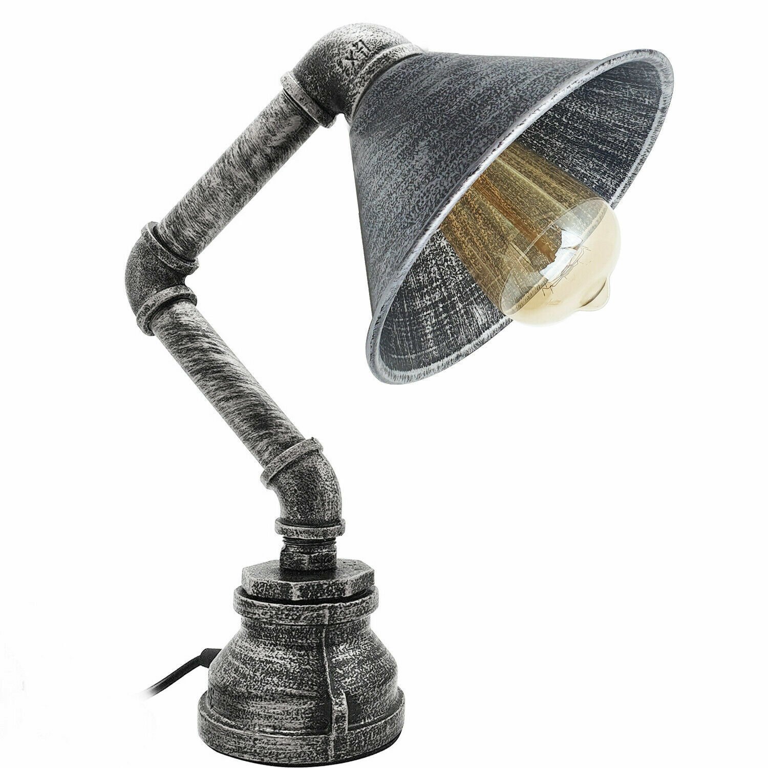 Industrial Robot Table Desk Lamp Pipe Steampunk Vintage Office Bedroom Light - Picture 22 of 30