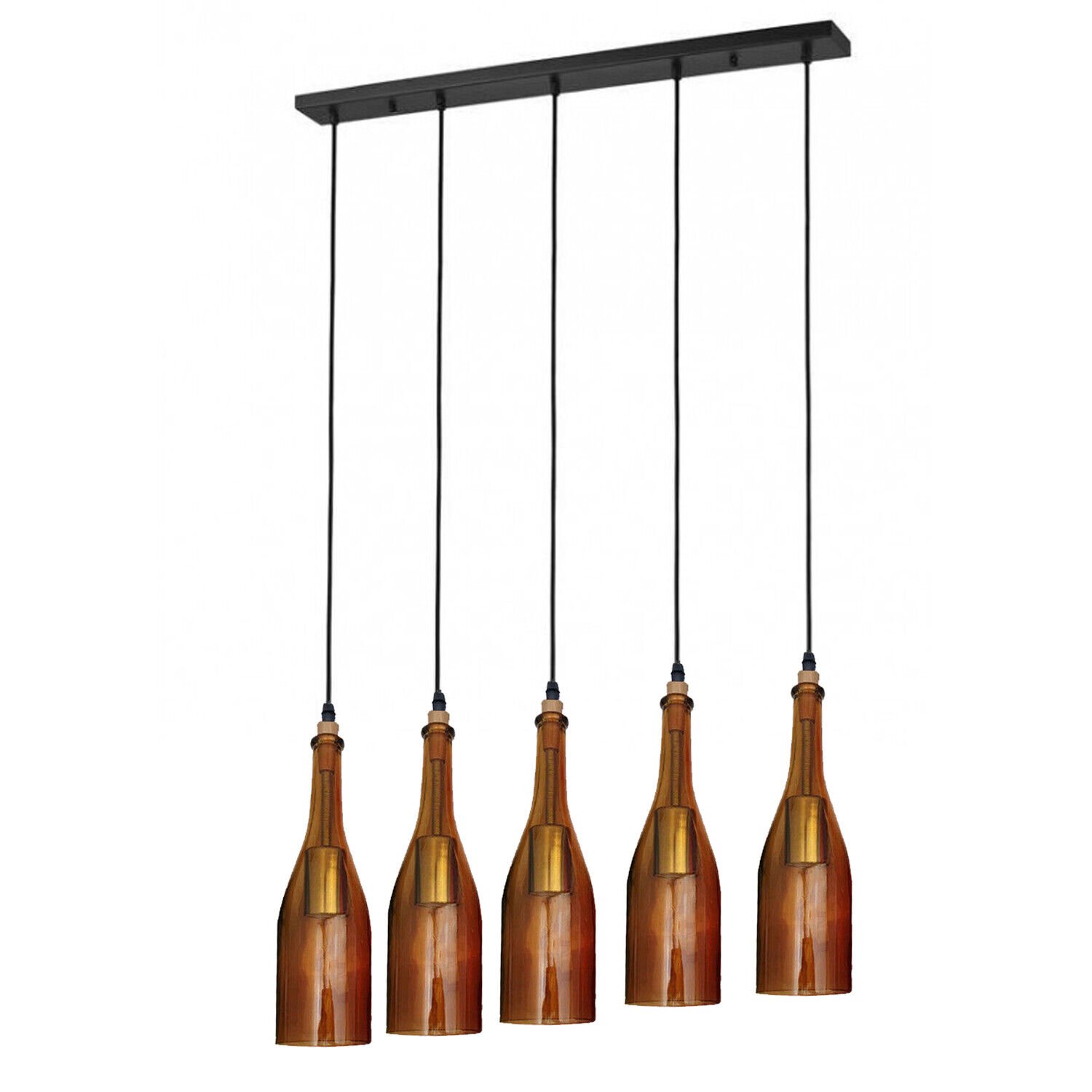 Vintage Retro Glass Bottle Shade Pendant Light Chandelier Ceiling Fixture