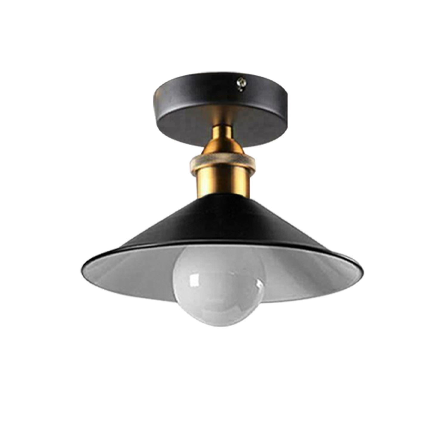 Lámparas empotradas de metal vintage E27 accesorios de luz de techo negro interior blanco - Imagen 6 de 17
