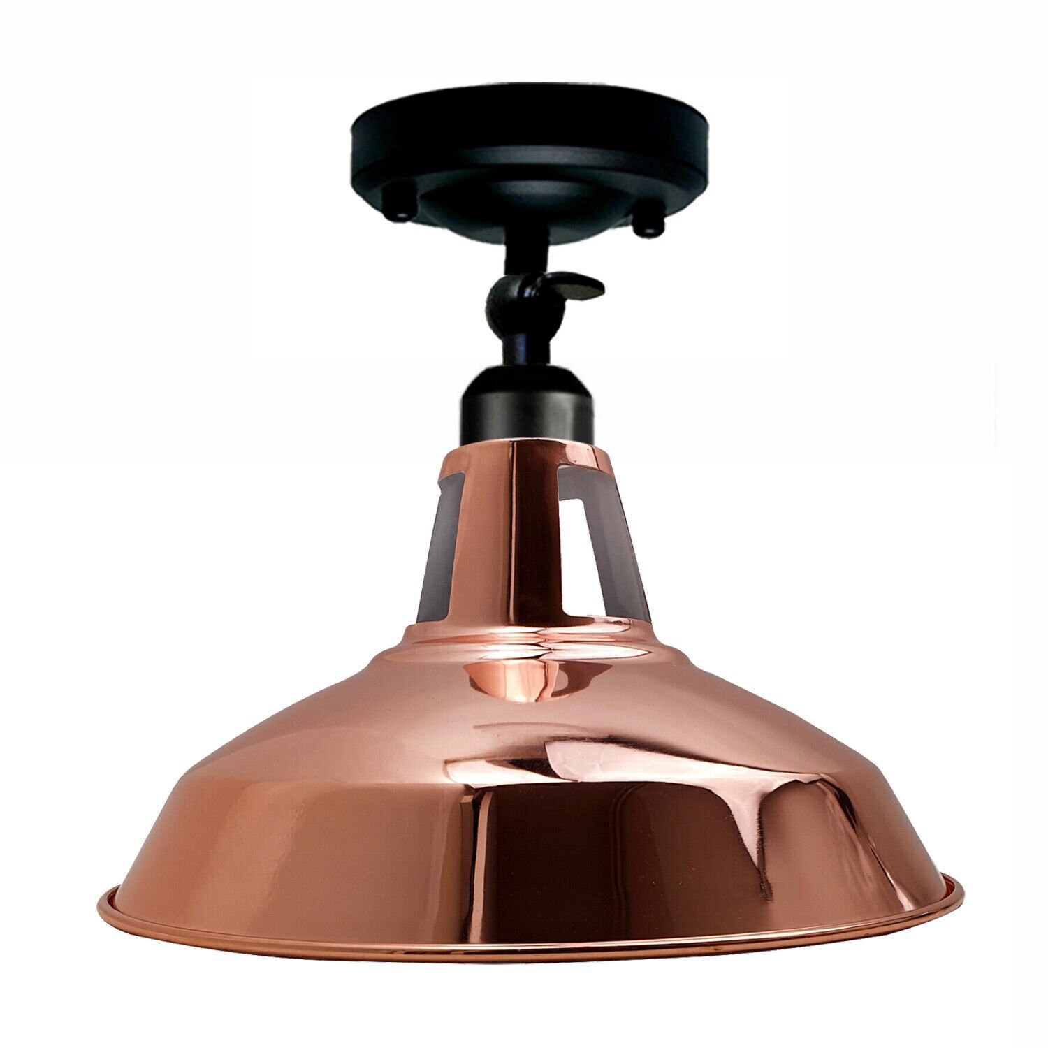 Kit de luz de techo ranura de granero color pantalla de metal montaje al ras E27 soporte de luz - Imagen 17 de 21
