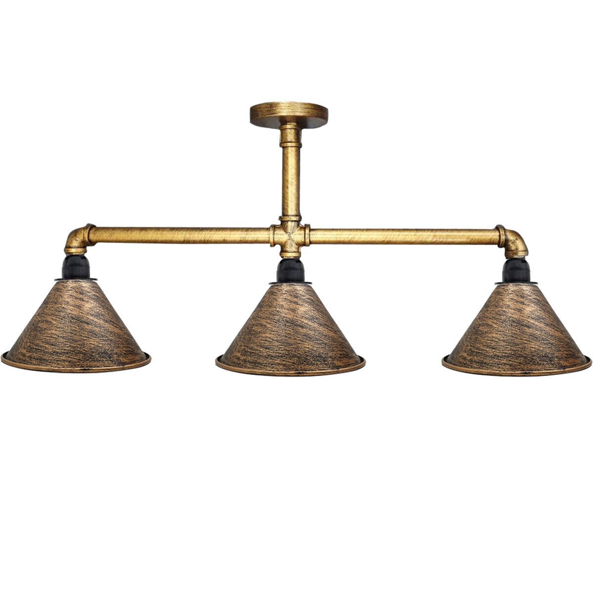 Tubo acqua industriale vintage soffitto tubazioni sospensione retrò luci steampunk UK - Foto 8 di 9