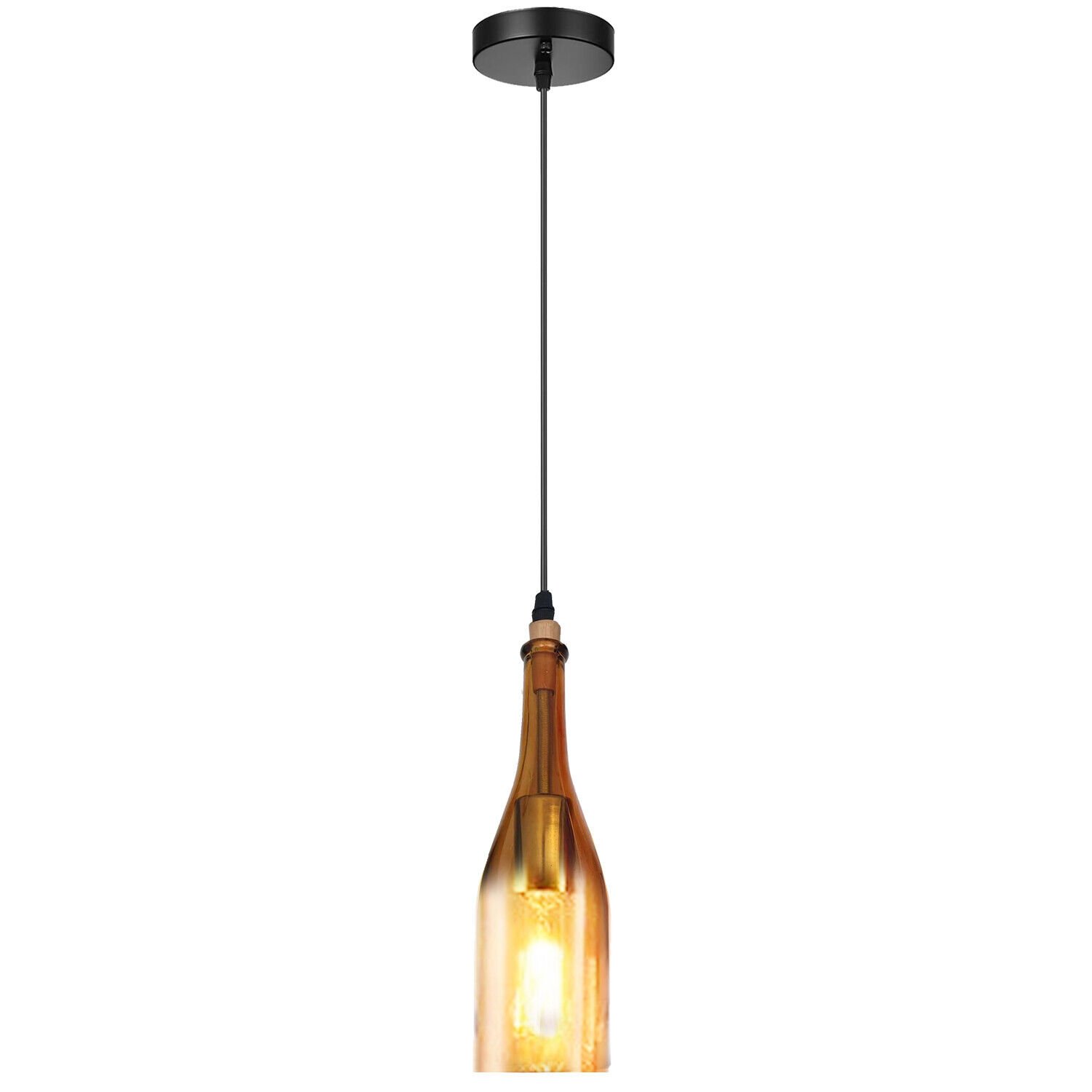Industrial Glass Ceiling Pendant Light Hanging Lamp Pendant Lamp E27 Fitting - Picture 34 of 53