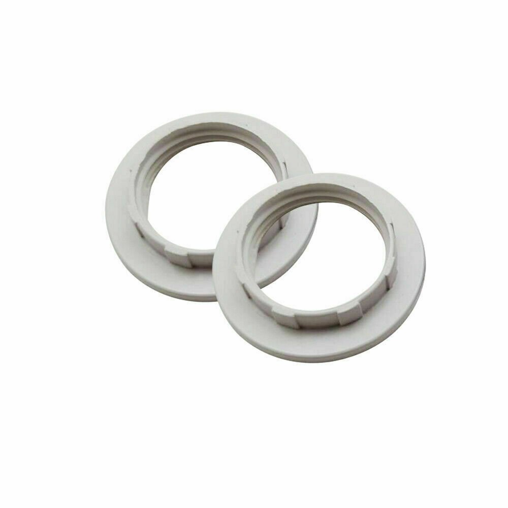 2 x Pantalla de plástico negro/blanco collar anillo hilo lámpara pantalla de luz E27/E14 - Imagen 12 de 15
