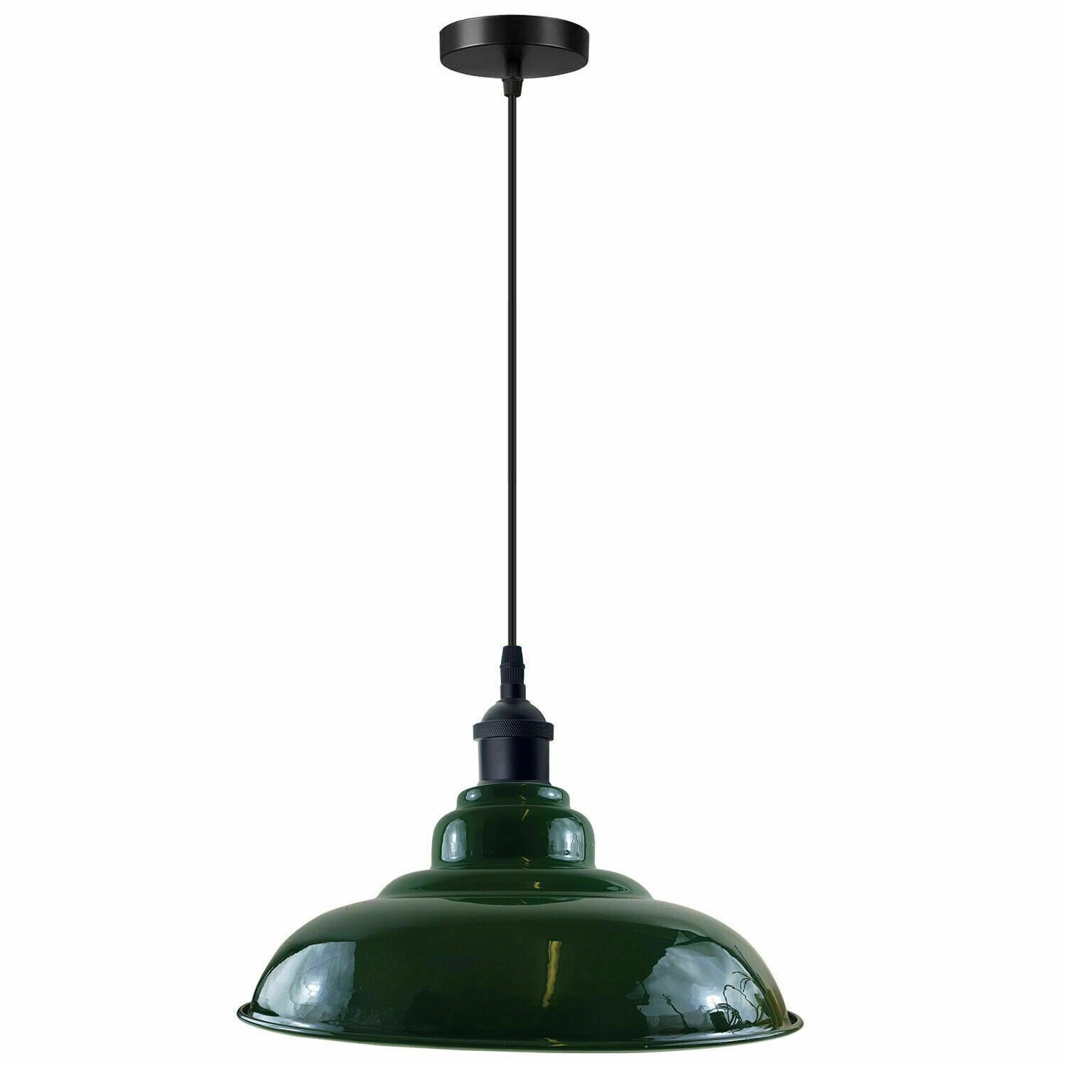 Lámpara colgante de colección luz de techo de metal industrial luces retro soporte E27 - Imagen 15 de 22