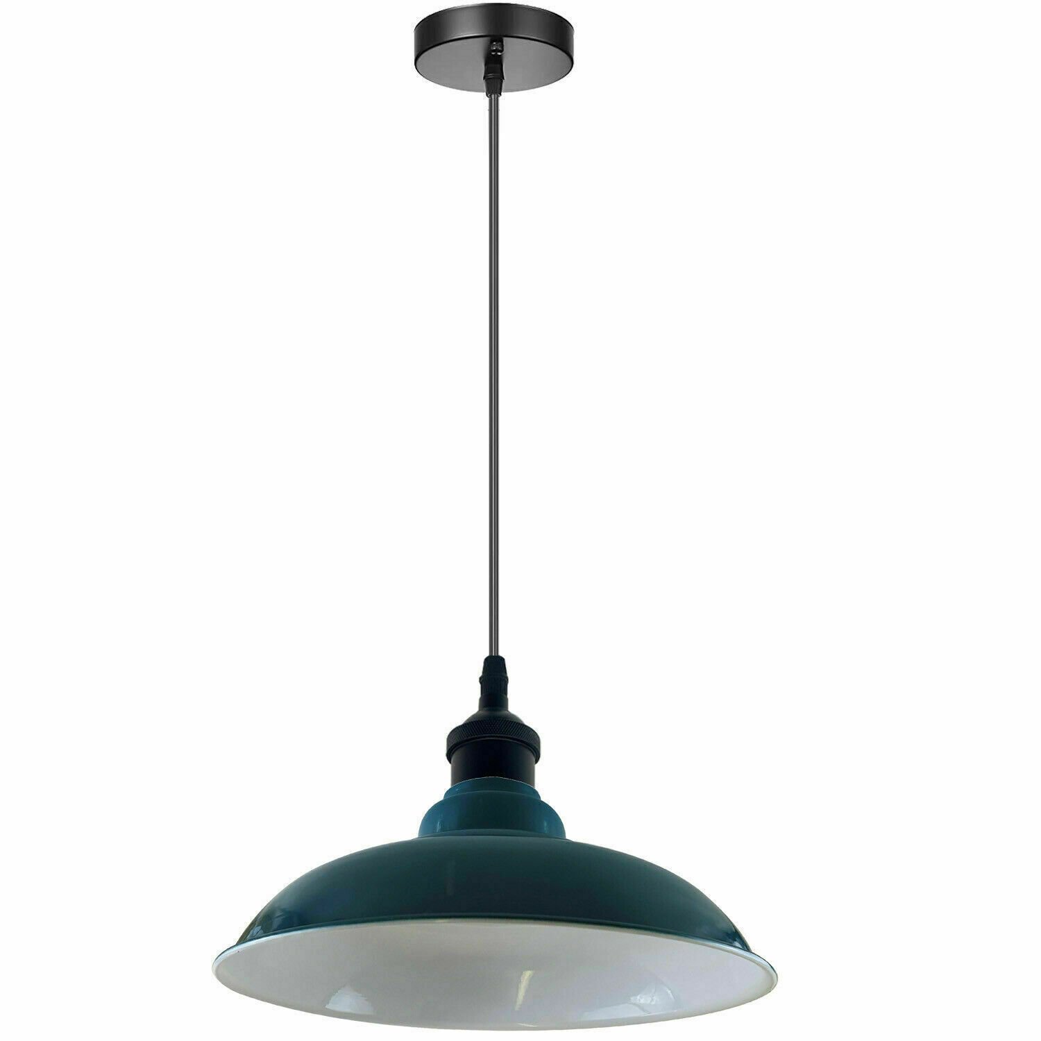 Lámpara colgante de colección luz de techo de metal industrial luces retro soporte E27 - Imagen 12 de 22