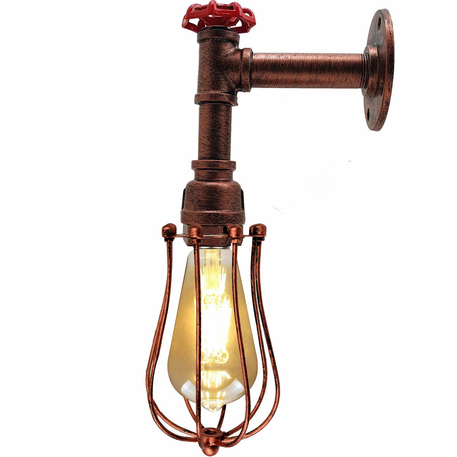 Industrial Wall Pipe Lamp Retro Light Steampunk Vintage Wall Sconce Lights UK - Picture 13 of 14
