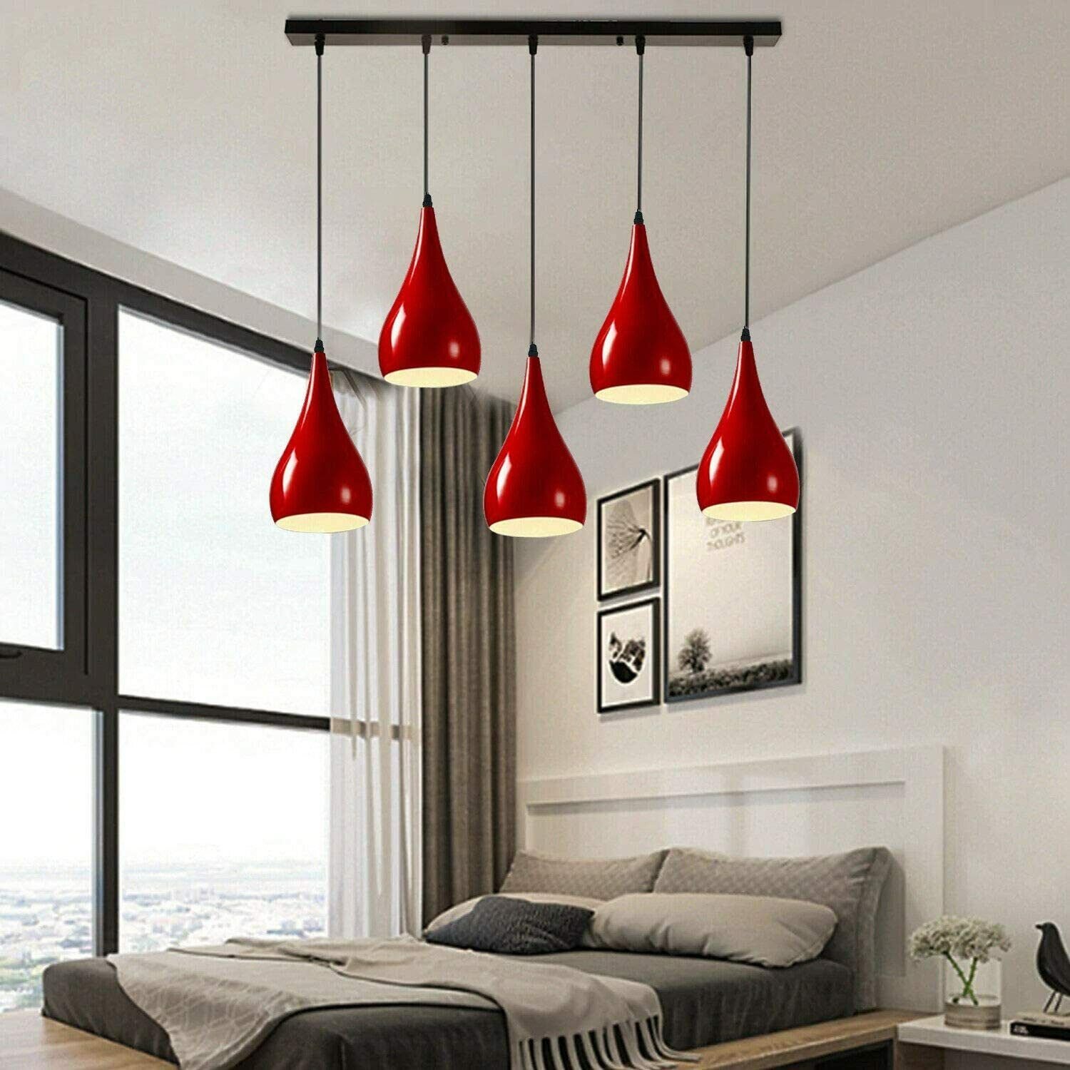 5 Köpfe Moderne Pendelleuchte Deckenlampe Hängekronleuchter Loft Café Leuchte - Bild 16 von 21
