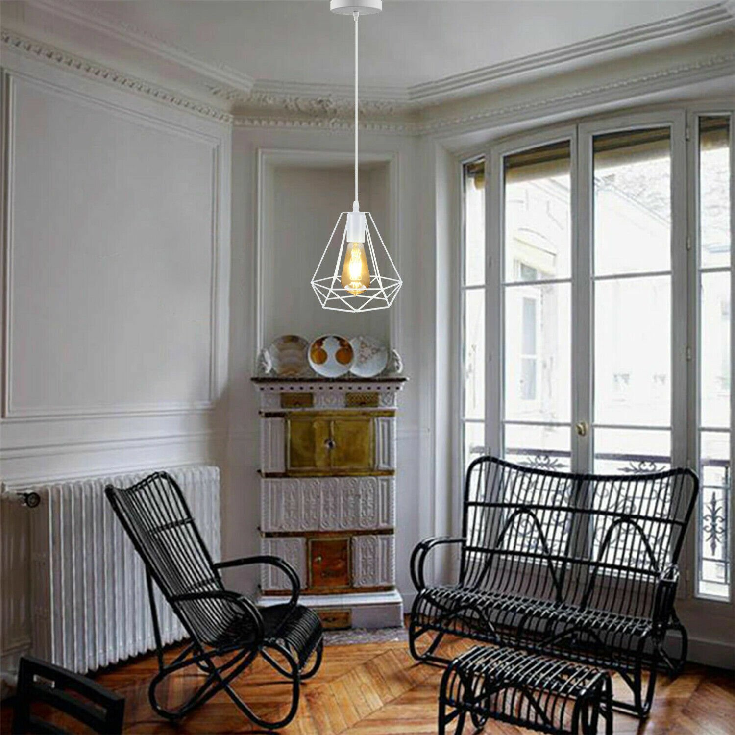 Lámpara colgante vintage de metal con pantalla industrial retro luces de techo suspendidas - Imagen 36 de 48