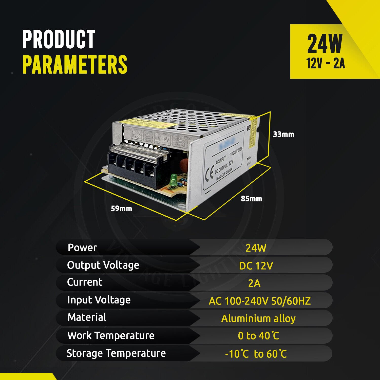 Transformador de fuente de alimentación conmutado regulado controlador LED DC12V Reino Unido - Imagen 11 de 59