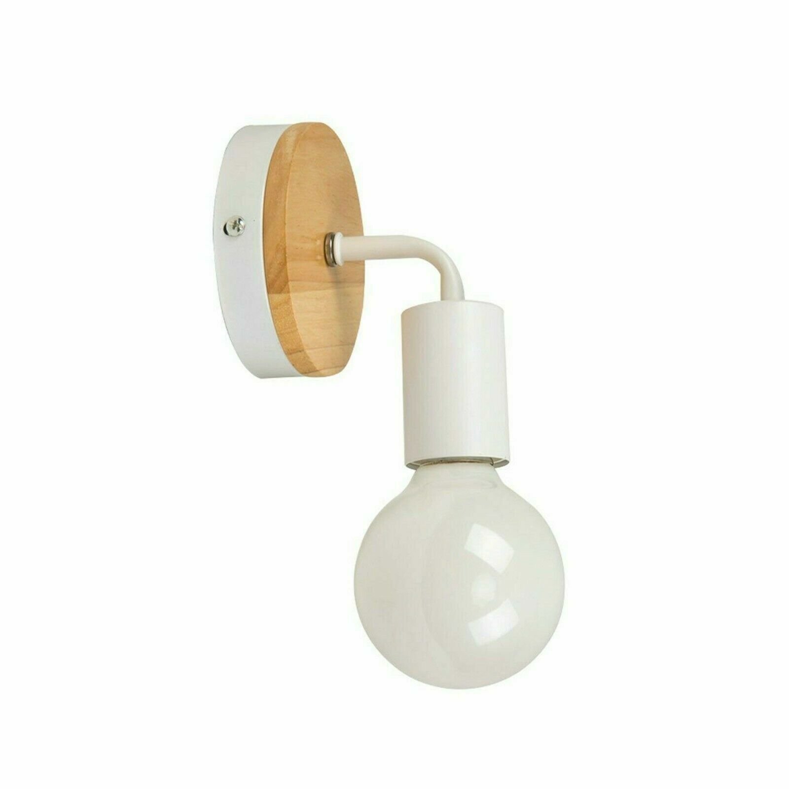 Aplique de pared de metal de madera para decoración del hogar lámpara de pared accesorio lámpara pequeña soporte E27 - Imagen 17 de 19