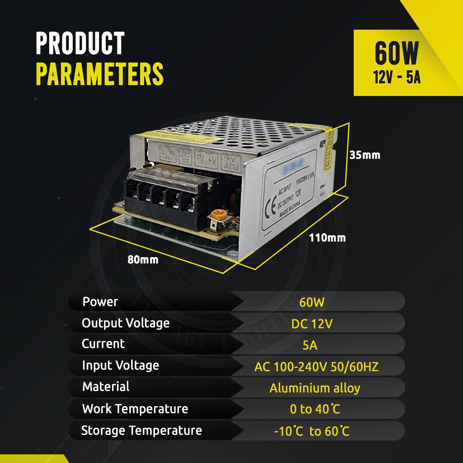 Transformador de fuente de alimentación conmutado regulado controlador LED DC12V Reino Unido - Imagen 19 de 59