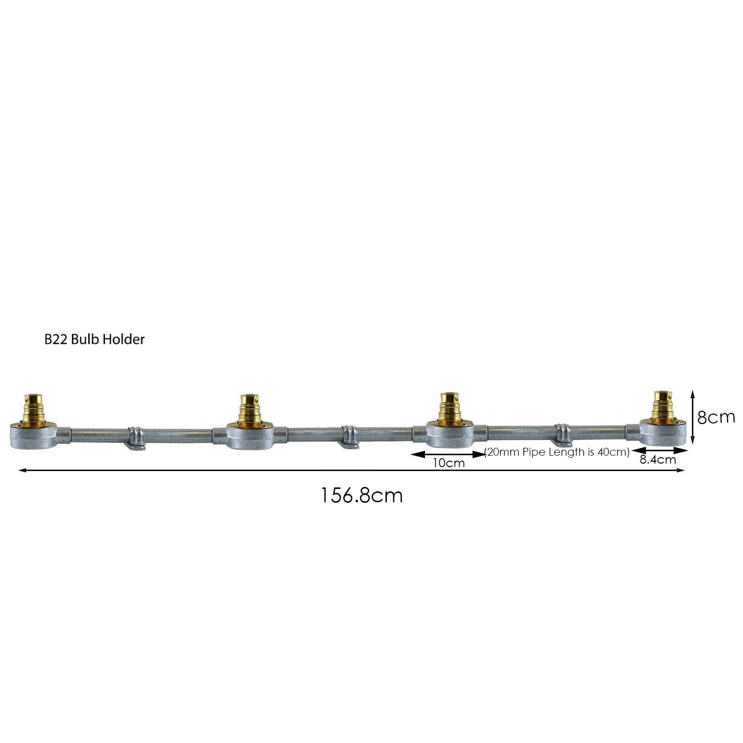 Industrial Vintage Style Wall or Ceiling Light 1 /2 /3 /4 B22 Bar Conduits Light - Picture 30 of 33