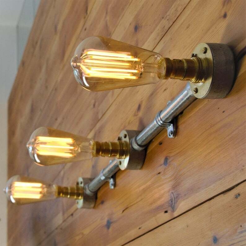 Industrial Vintage Style Wall or Ceiling Light 1 /2 /3 /4 B22 Bar Conduits Light - Picture 27 of 33