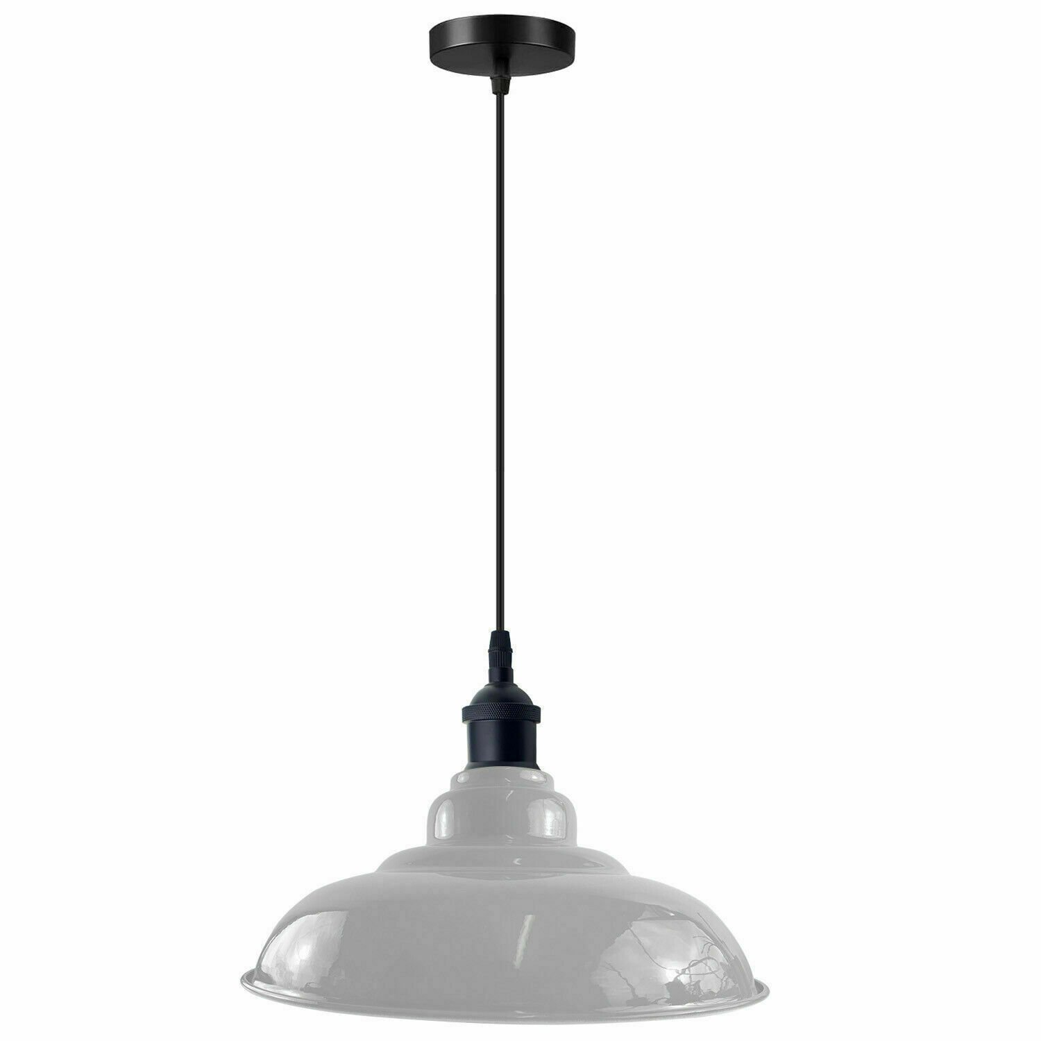 Lámpara colgante de colección luz de techo de metal industrial luces retro soporte E27 - Imagen 20 de 22