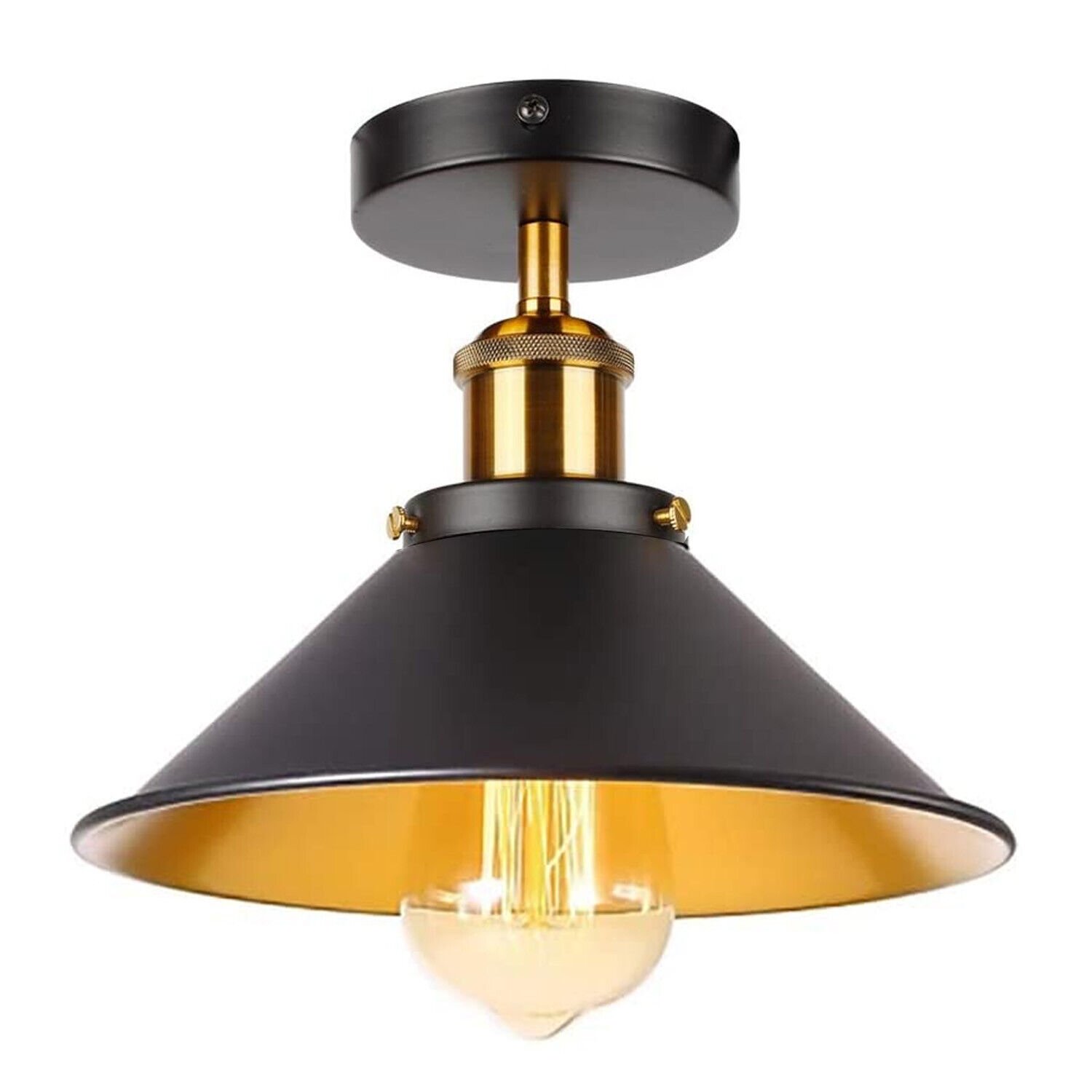 Ceiling Light Modern Industrial Vintage Style Fittings Metal Flush Mount Shade