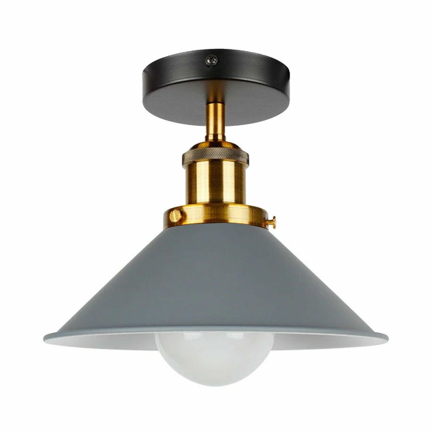Lámpara colgante de metal industrial con pantalla de techo empotrada estilo moderno E27 - Imagen 11 de 14