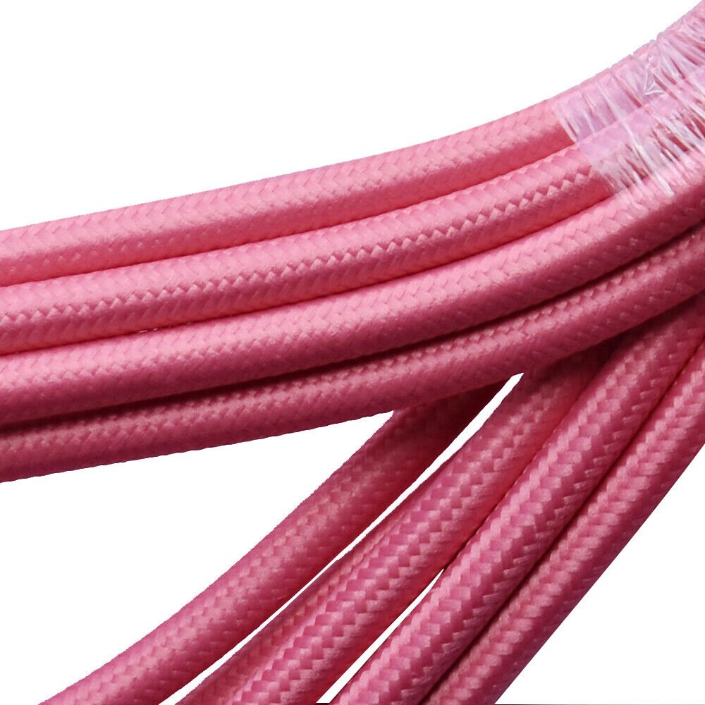 Geflochten 2/3 Kern Twisted 3 Kern Rund Rose Pink Flex Vintage Kabel Größe 0,75 mm UK - Bild 10 von 14