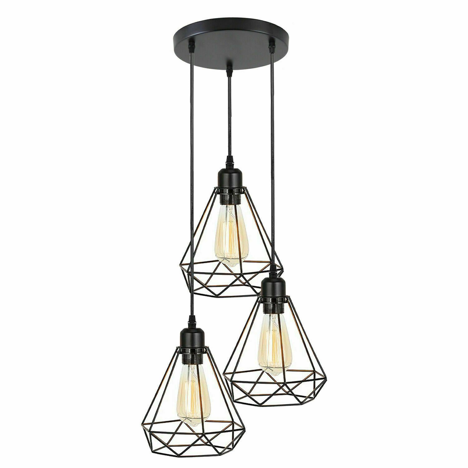 Lámpara colgante vintage de metal con pantalla industrial retro luces de techo suspendidas - Imagen 20 de 48