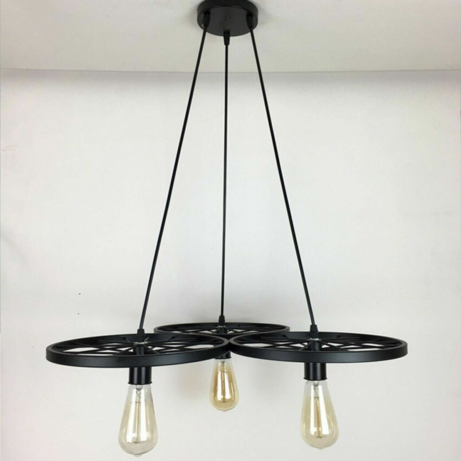 Vintage Retro Industrie Rad Deckenschirm Lampenschirm Stil Hänge Pendelleuchte UK - Bild 35 von 40