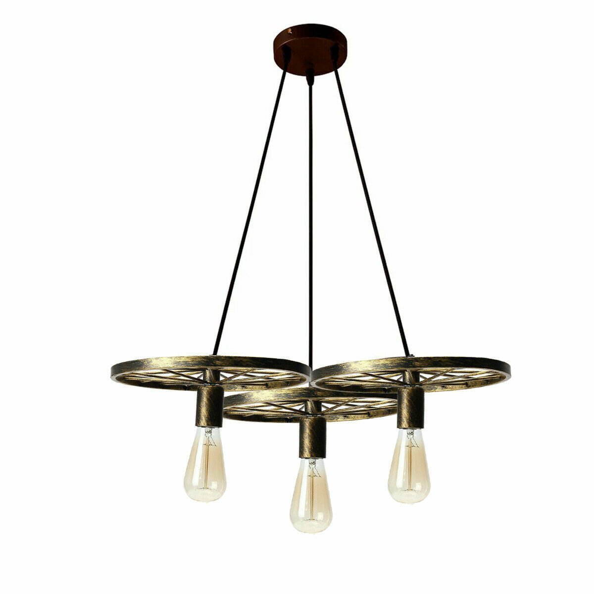 Vintage Retro Industrie Rad Deckenschirm Lampenschirm Stil Hänge Pendelleuchte UK - Bild 38 von 40