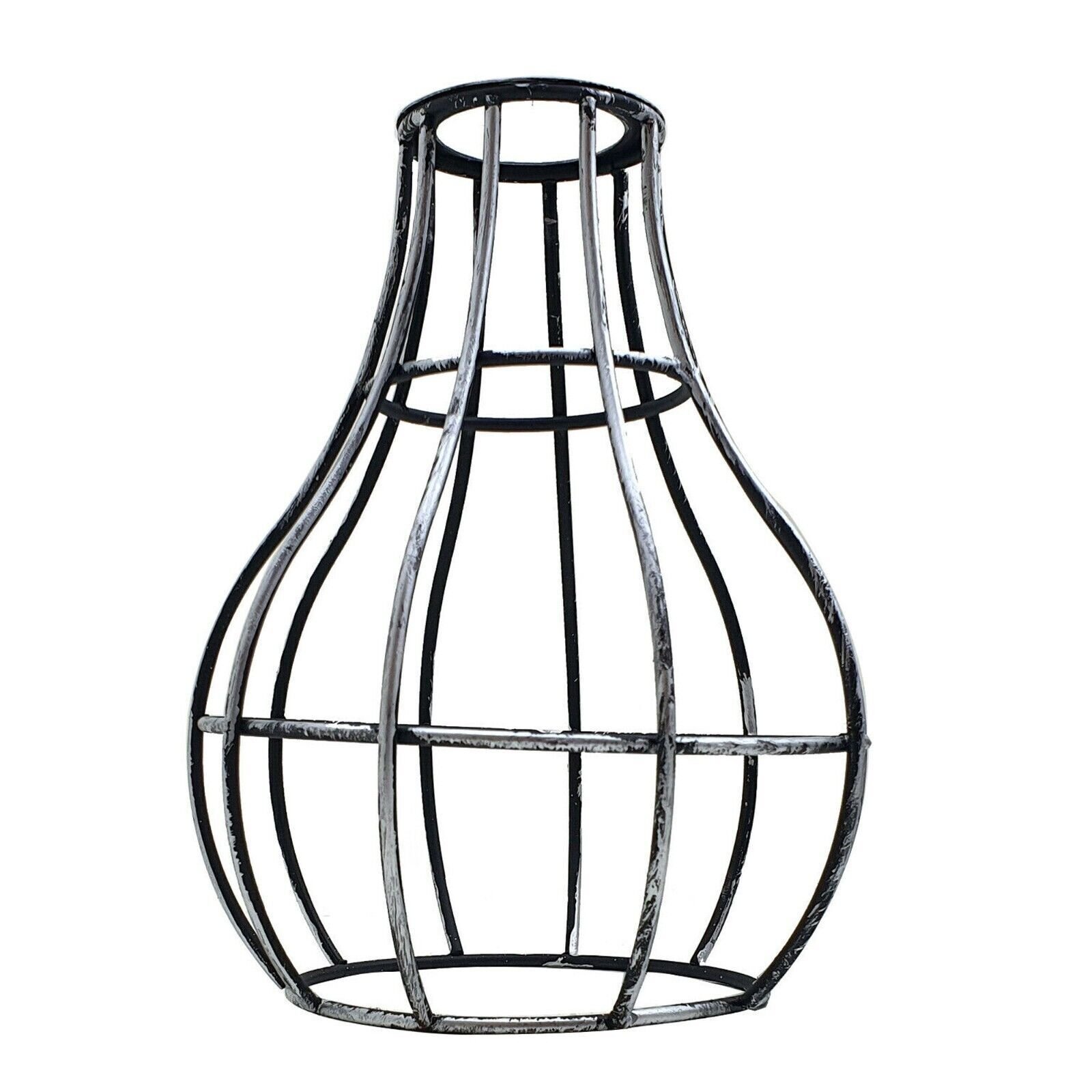 Lámpara colgante de metal techo industrial geométrico alambre jaula pantalla decoración - Imagen 22 de 24