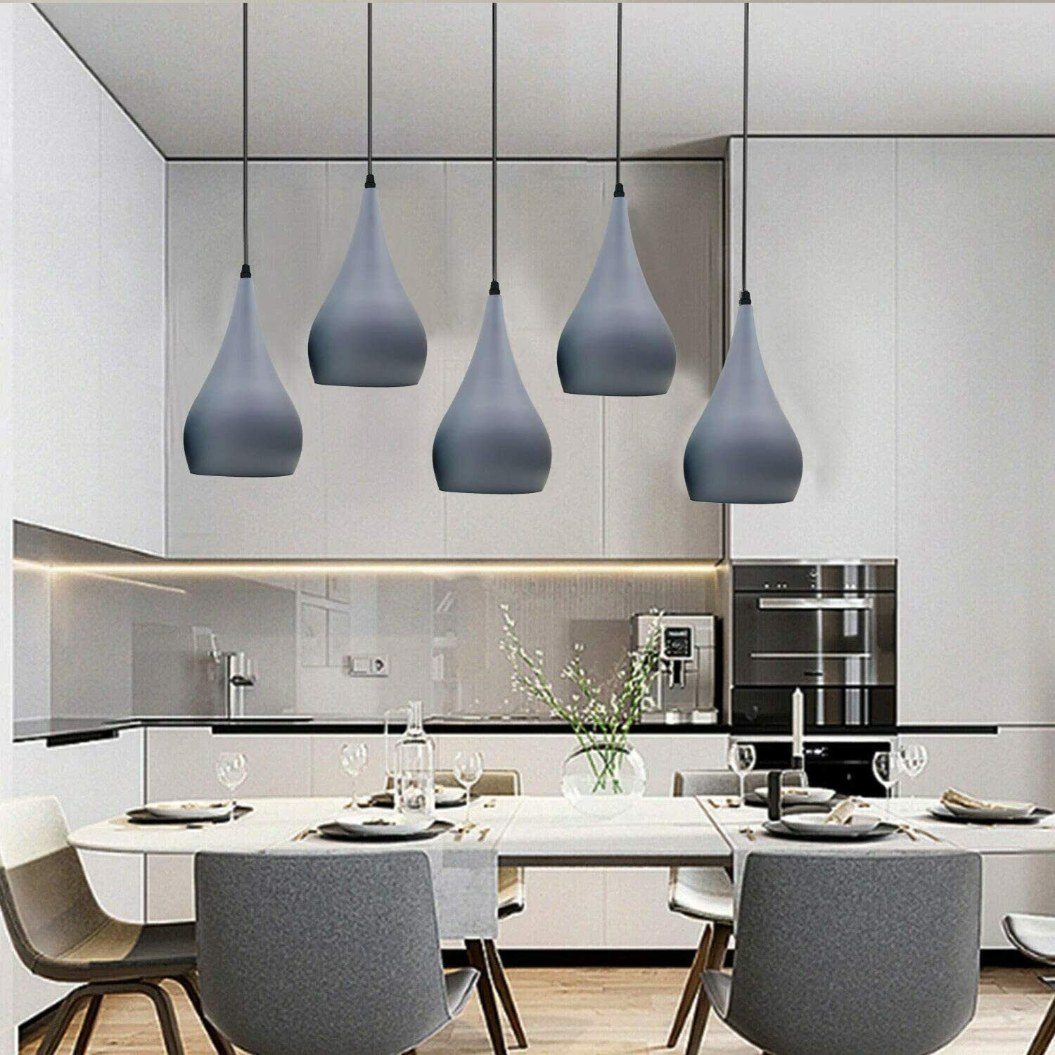 5 Köpfe Moderne Pendelleuchte Deckenlampe Hängekronleuchter Loft Café Leuchte - Bild 21 von 21