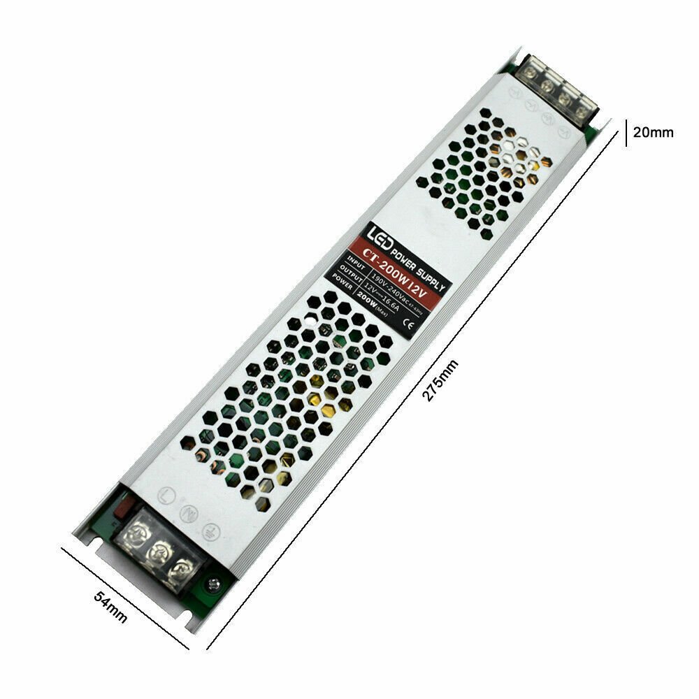 Transformador de fuente de alimentación de controlador LED DC12V 240 V ultra delgado para tira de LED - Imagen 12 de 14