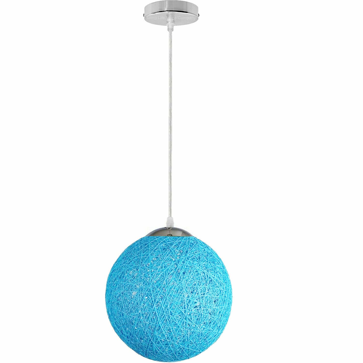 Pendelleuchte modern rund geflochten Rattan Rankenkugel Vintage Deckenleuchter UK - Bild 14 von 17