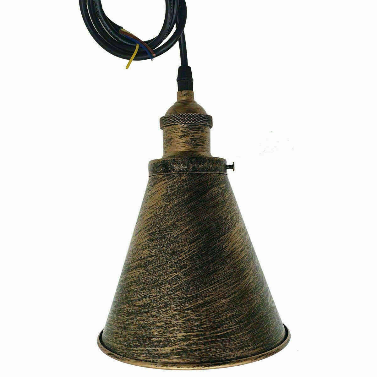 Lámpara colgante de metal claro de 3 cabezales techo industrial retro loft colgante vintage - Imagen 9 de 16
