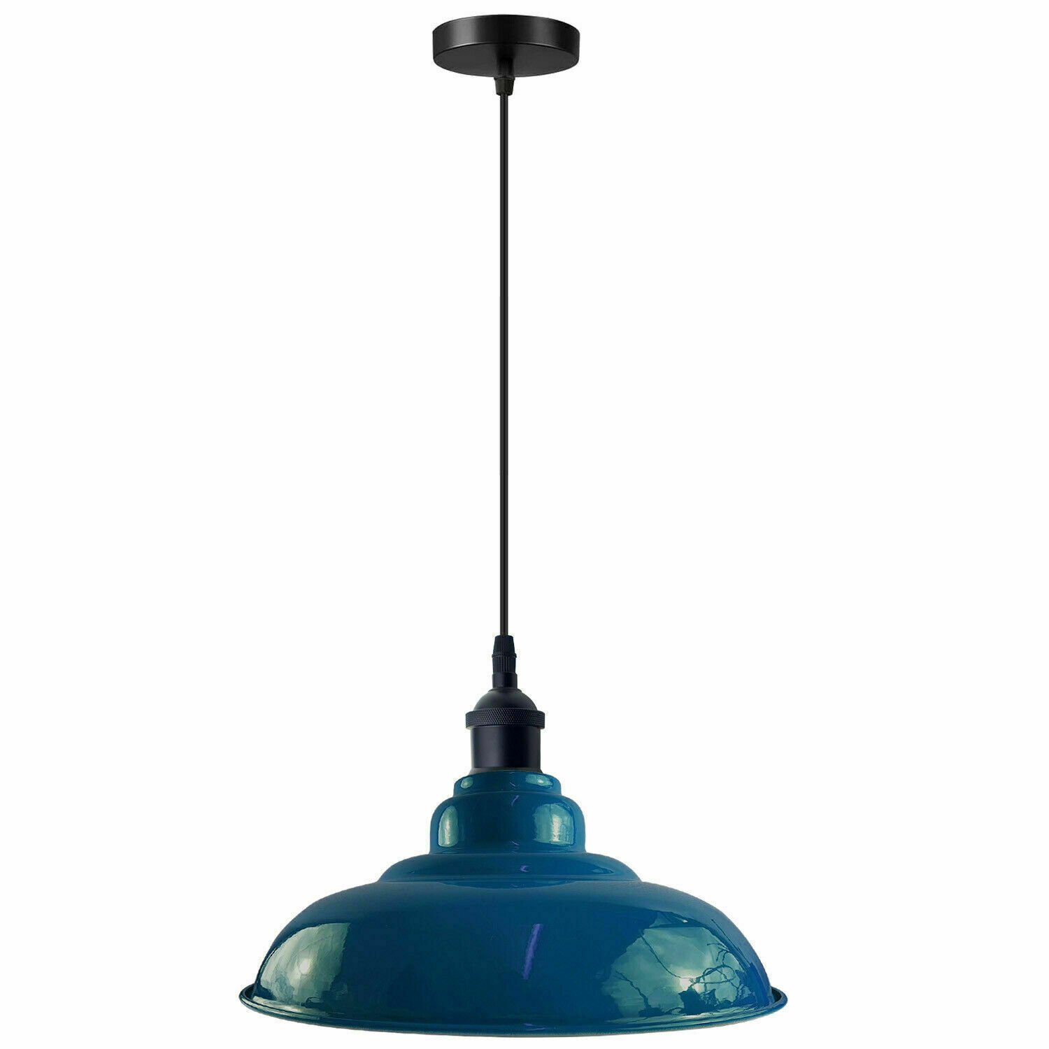 Lámpara colgante de colección luz de techo de metal industrial luces retro soporte E27 - Imagen 11 de 22