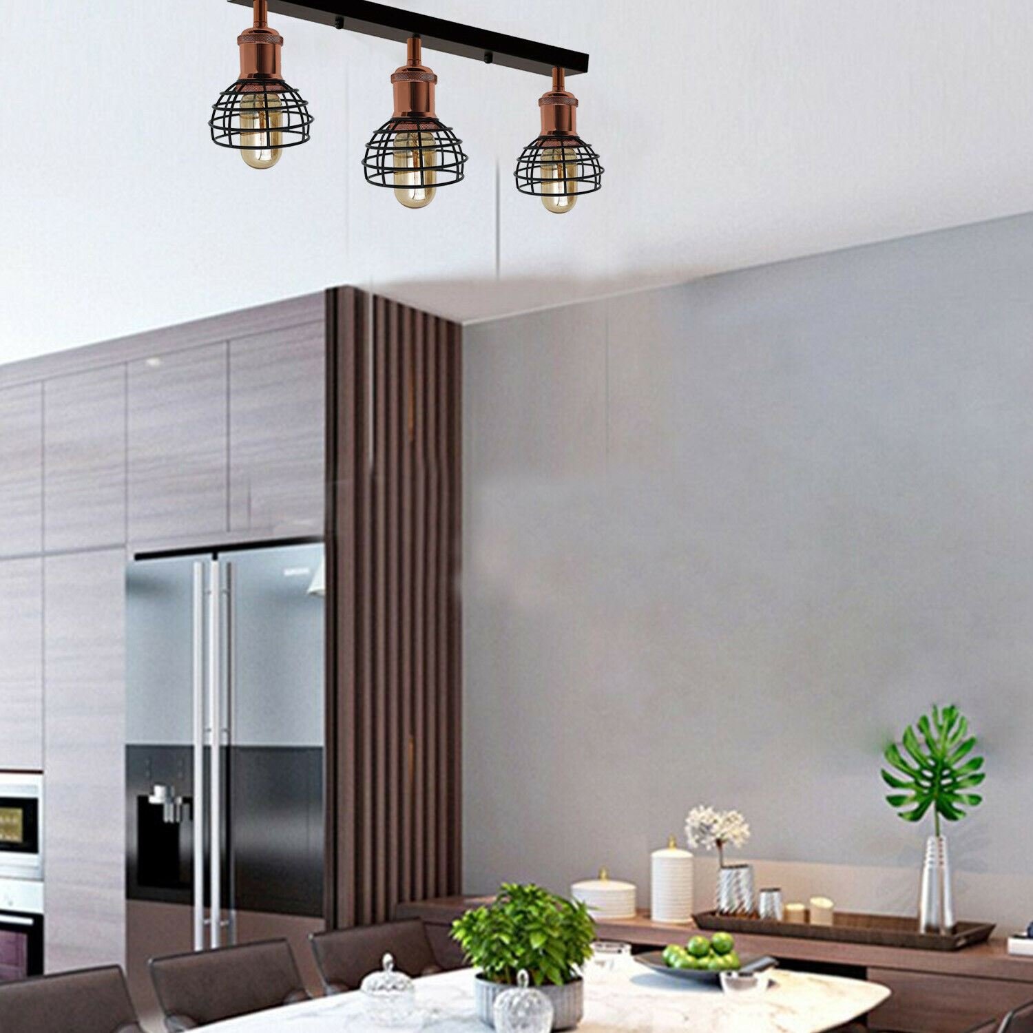 Moderna luz de techo LED industrial de 3 vías E27 para montaje interior - Imagen 7 de 12