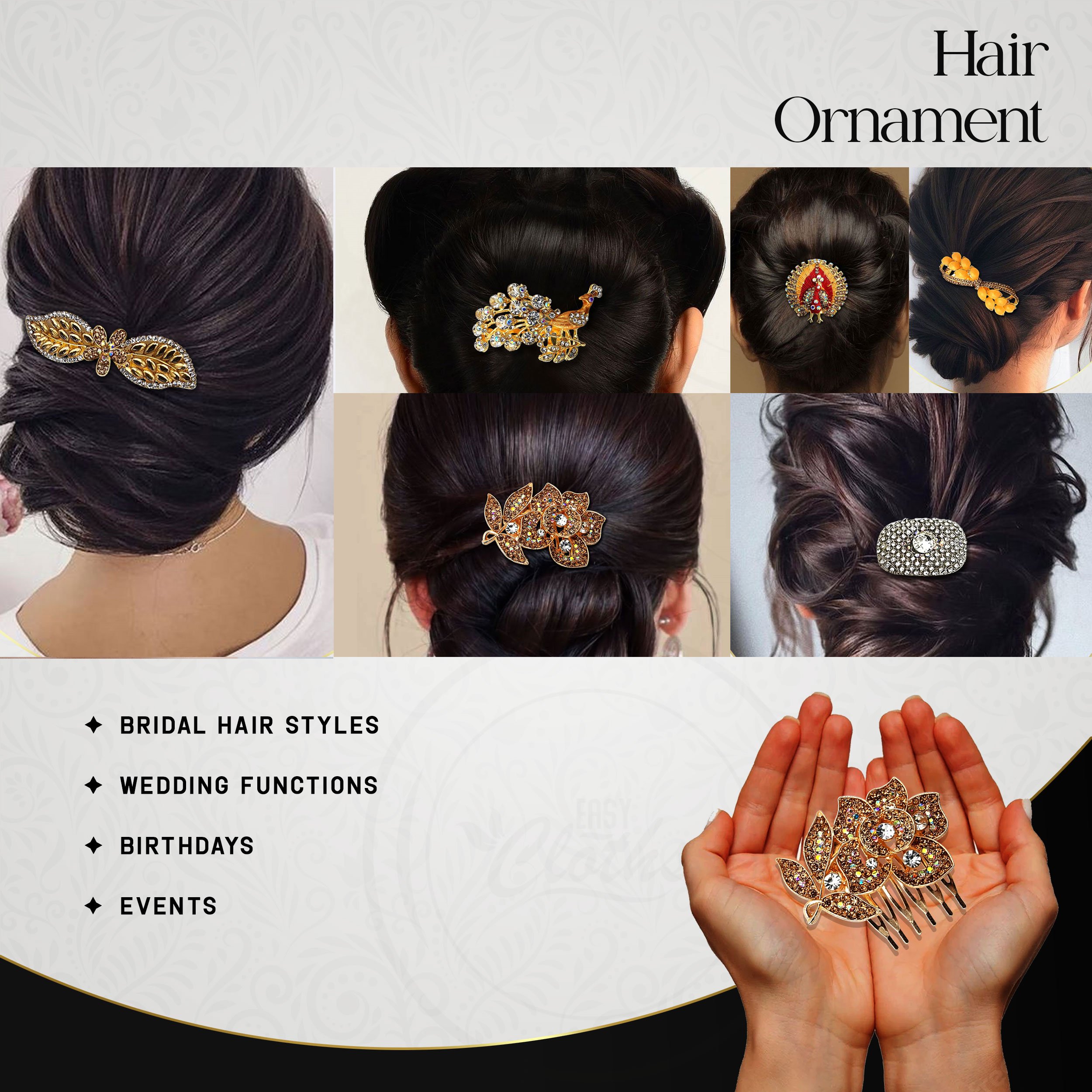 Novia Boda Peine de Pelo Pin Accesorios Tocados Peines para Mujer y... - Imagen 34 de 83