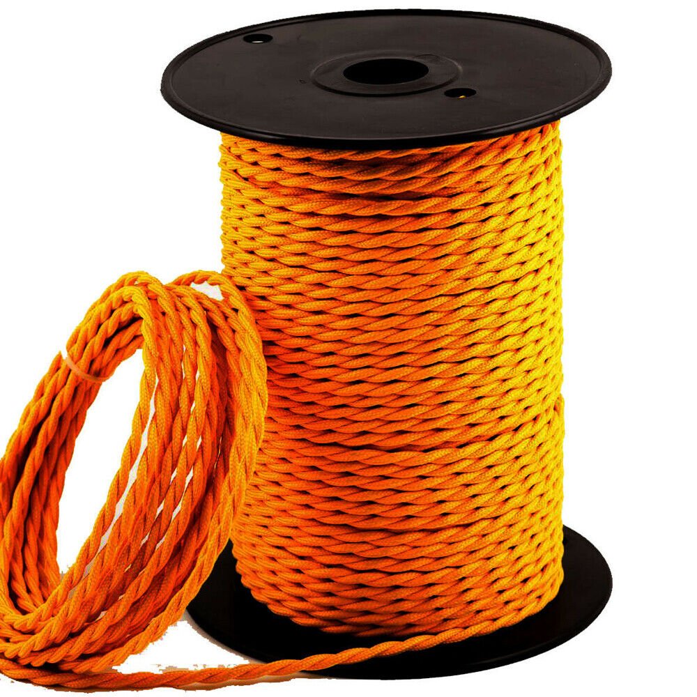 Vintage Color Fabric Cable Wire 2 Core Twisted Electric Light Lamp 5 Pack Cable - Picture 62 of 107