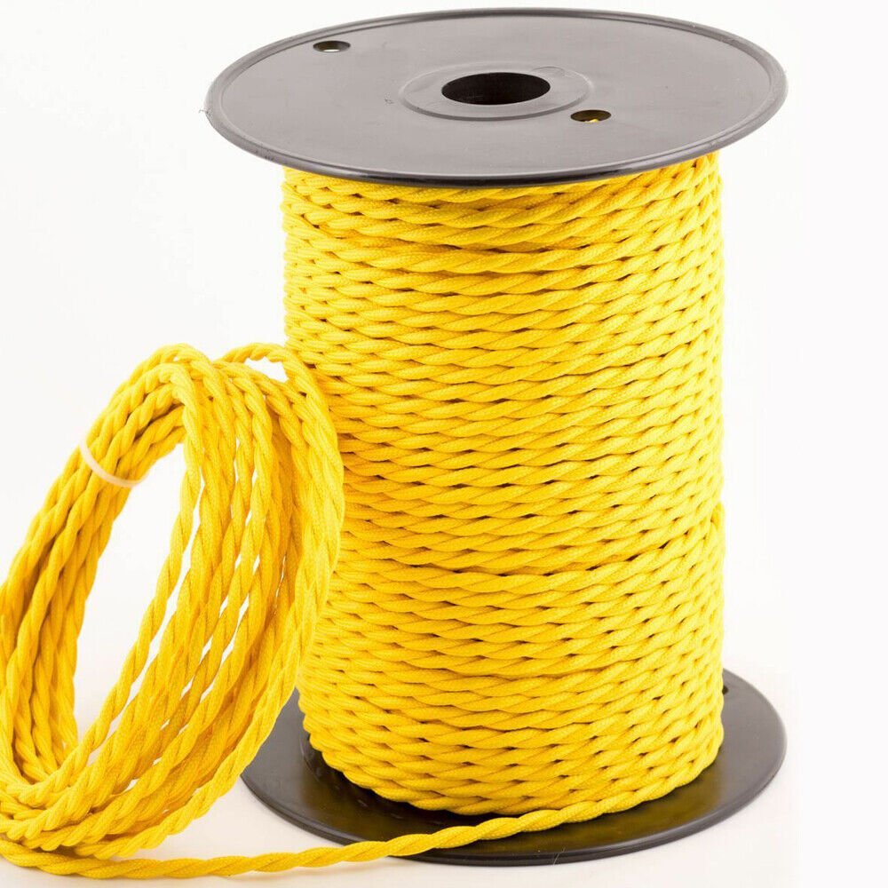 Vintage Color Fabric Cable Wire 2 Core Twisted Electric Light Lamp 5 Pack Cable - Picture 19 of 107
